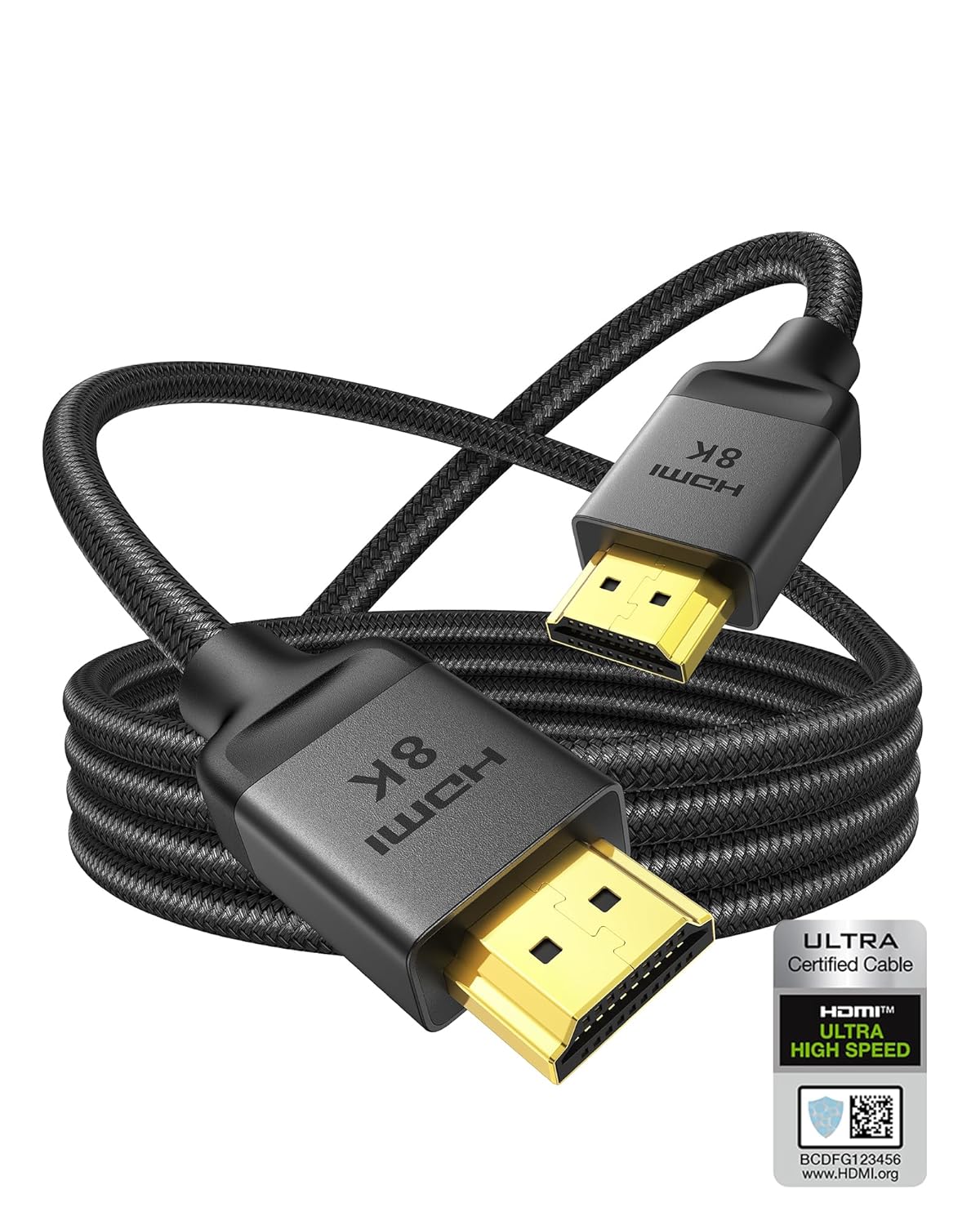 Silkland Certified 10K 8K HDMI 2.1 Cable 16.5ft, (Upgrade Braided) Ultra High Speed HDMI Cable [8K@60Hz, 4K@120Hz 144Hz] 48Gbps, HDR10, eARC, ARC, HDCP, Compatible for PS5/Xbox/Soundbar/Roku TV