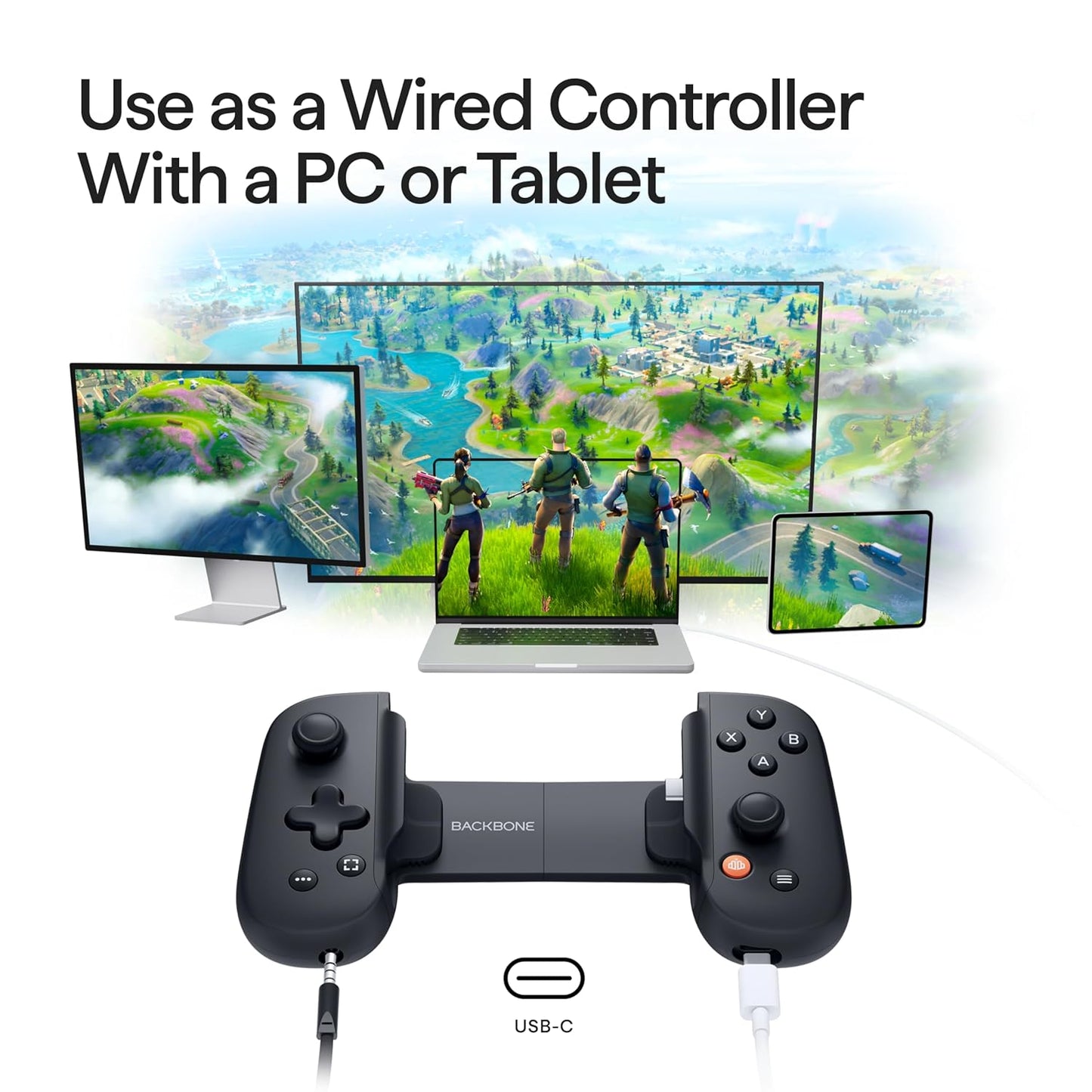 BACKBONE One Mobile Gaming Controller for Android and iPhone 15/16 Series (USB-C) - 2nd Gen - Turn Your Phone into a Gaming Console - Play Xbox, PlayStation, Call of Duty, Roblox, Fortnite & More