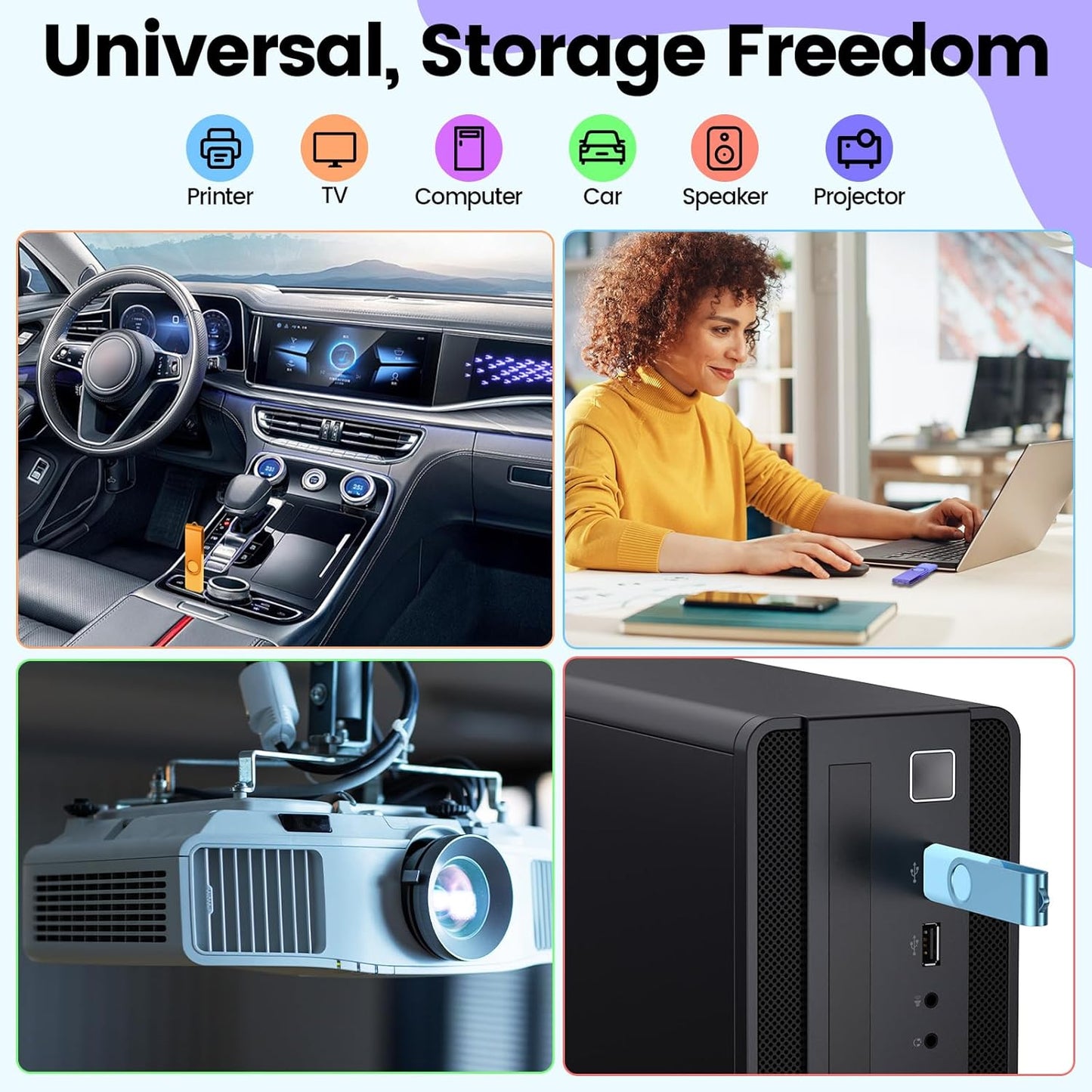 Kepmem 10-Pack 16GB USB 2.0 Flash Drives Bulk Memory Stick Swivel Thumb Drives 16 GB for Universal Data Storage at Home and Office for Storing Photo/Video/Music/File by