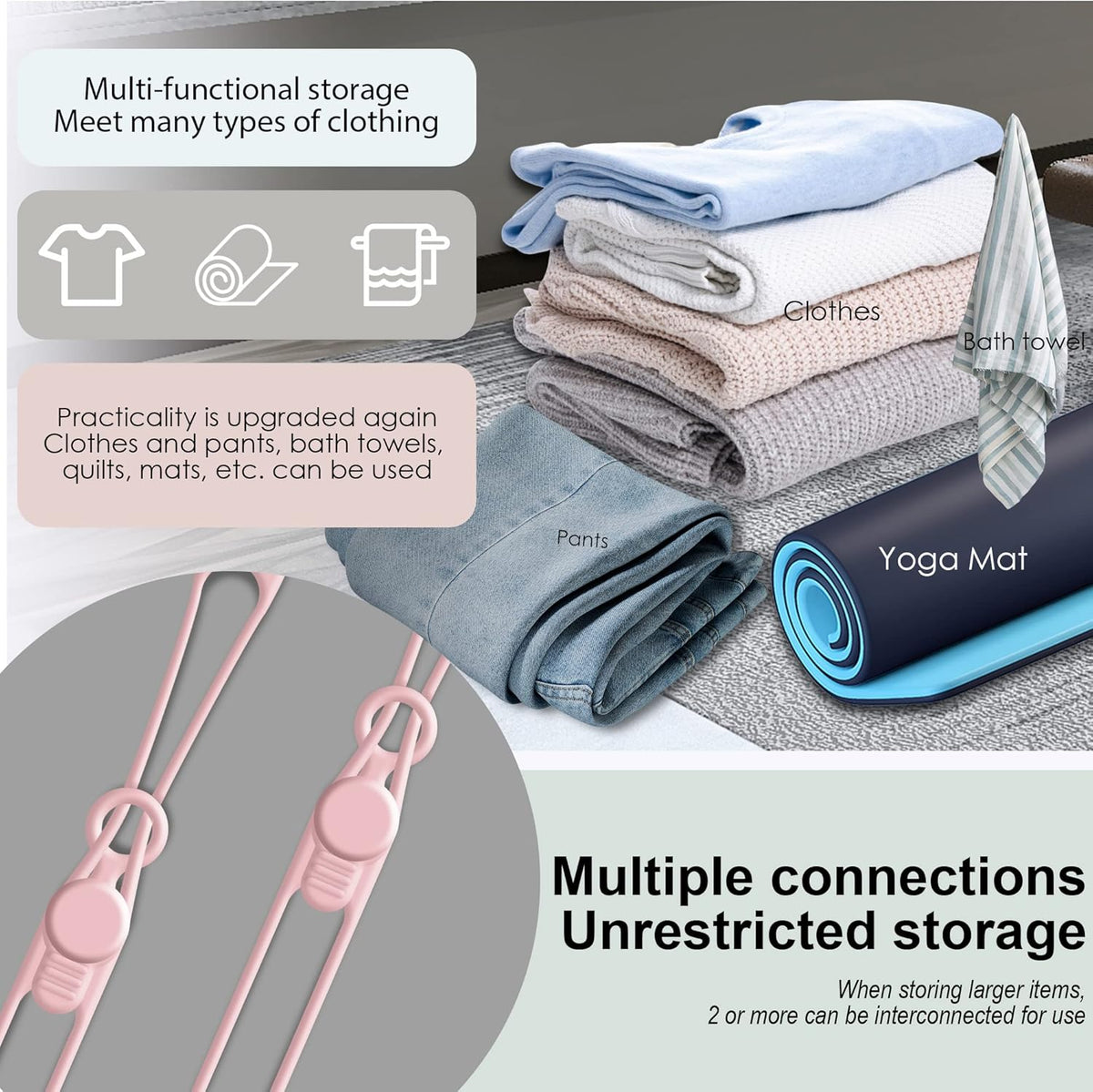 Nearockle Silicone Cable Ties Cord Organizer for Cable Management, 16PCS 4.2" and 7.1" Reusable Cable Organizer Electronic Accessories for Home, Office, Kitchen, School, Travel (Pink)