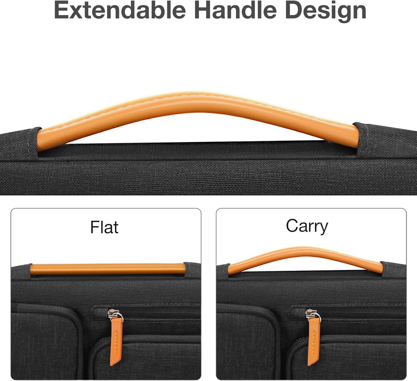 MOSISO 360 Protective Laptop Case 16 inch, 15-15.6 inch Laptop Sleeve Compatible with MacBook Pro 16, HP, Acer, Dell, Lenovo, ASUS, Side Open Carrying Case with 4 Zipper Pockets&Handle, Black
