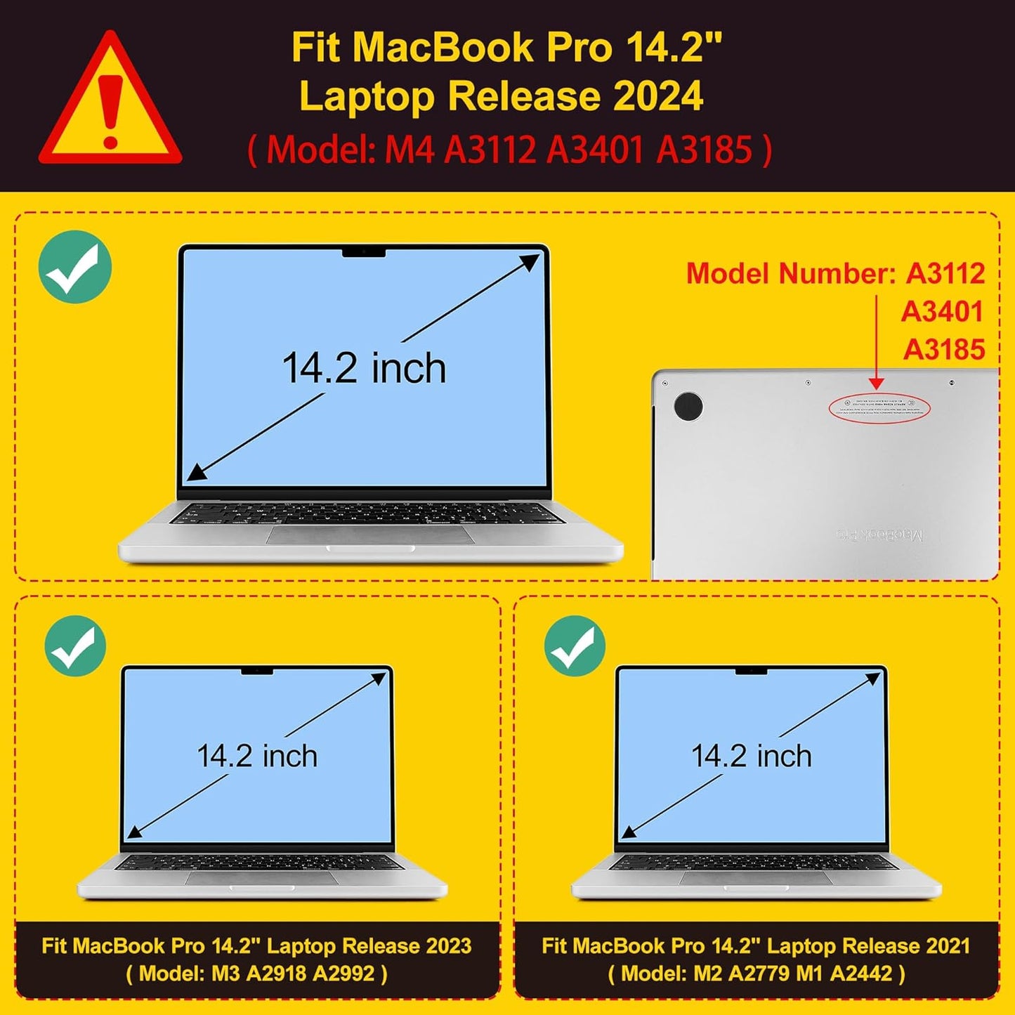 Tuiklol for MacBook Pro 14 Inch Case 2024-2021 Release M4 A3112 A3401 A3185/M3 A2918 A2992/M2 A2779/M1 A2442 Pro/Max,Hard Shell Case with Screen Protector for Touch ID,Bow & Rose-White