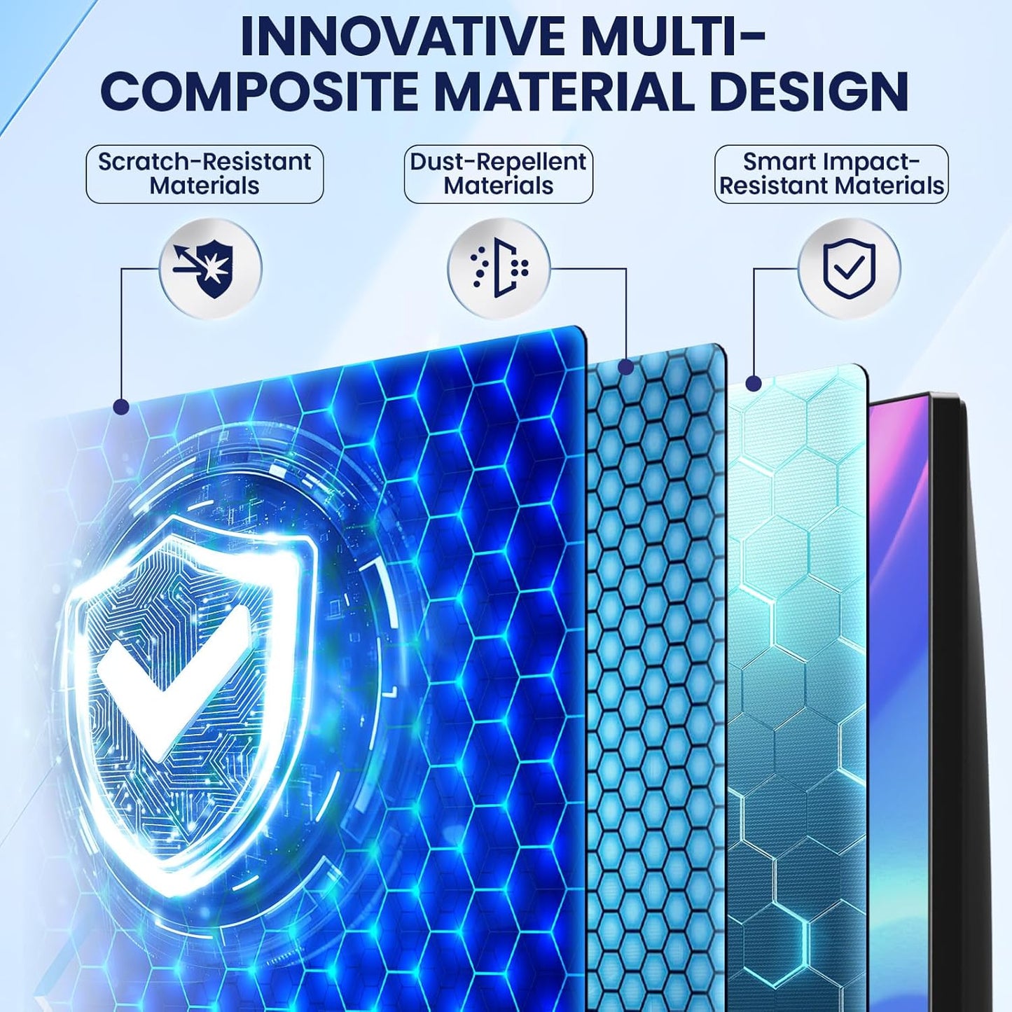 Magnetic Privacy Screen for Frameless Computer Monitor 23 Inch 16:9 Aspect Ratio,Hanging Blue Light Screen Protector Eye Protection Anti-Spy Shield, 23in Removable Privacy Filter