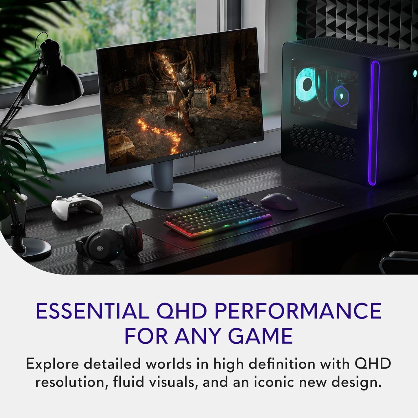Alienware 27 Gaming Monitor - AW2725DM - 27-inch QHD 180Hz 1ms Display, IPS, NVIDIA G-SYNC, AMD Freesync, VESA AdaptiveSync.