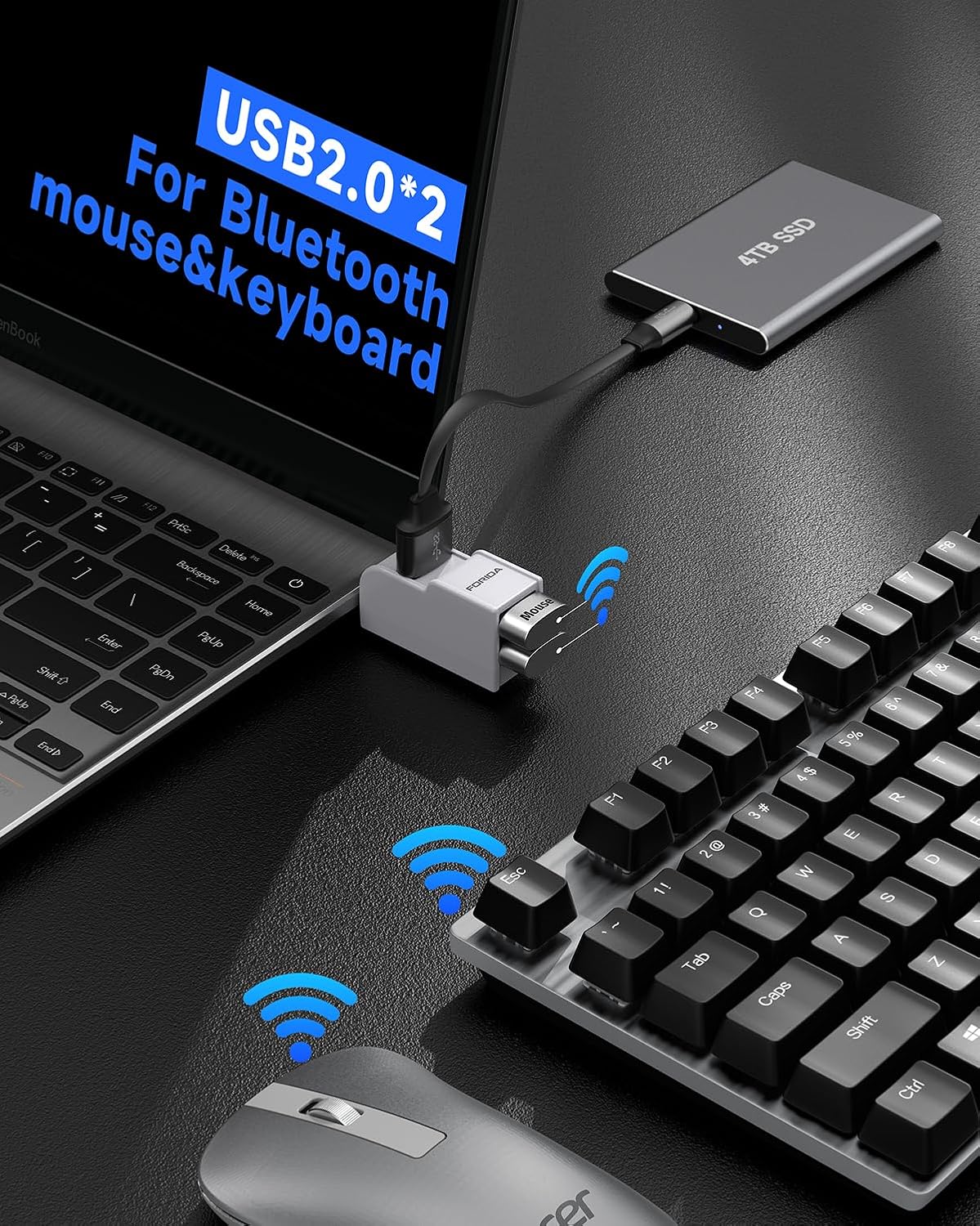Mini USB Hub 3-Port USB Splitter 1 in 3 Out, USB Expander Adapter with USBA 3.0 Data Transfer Port, 2 USB 2.0 Ports Hub, USB Dongle for PC, Laptops, Keyborad, Mobile Hard Disk and More(White)