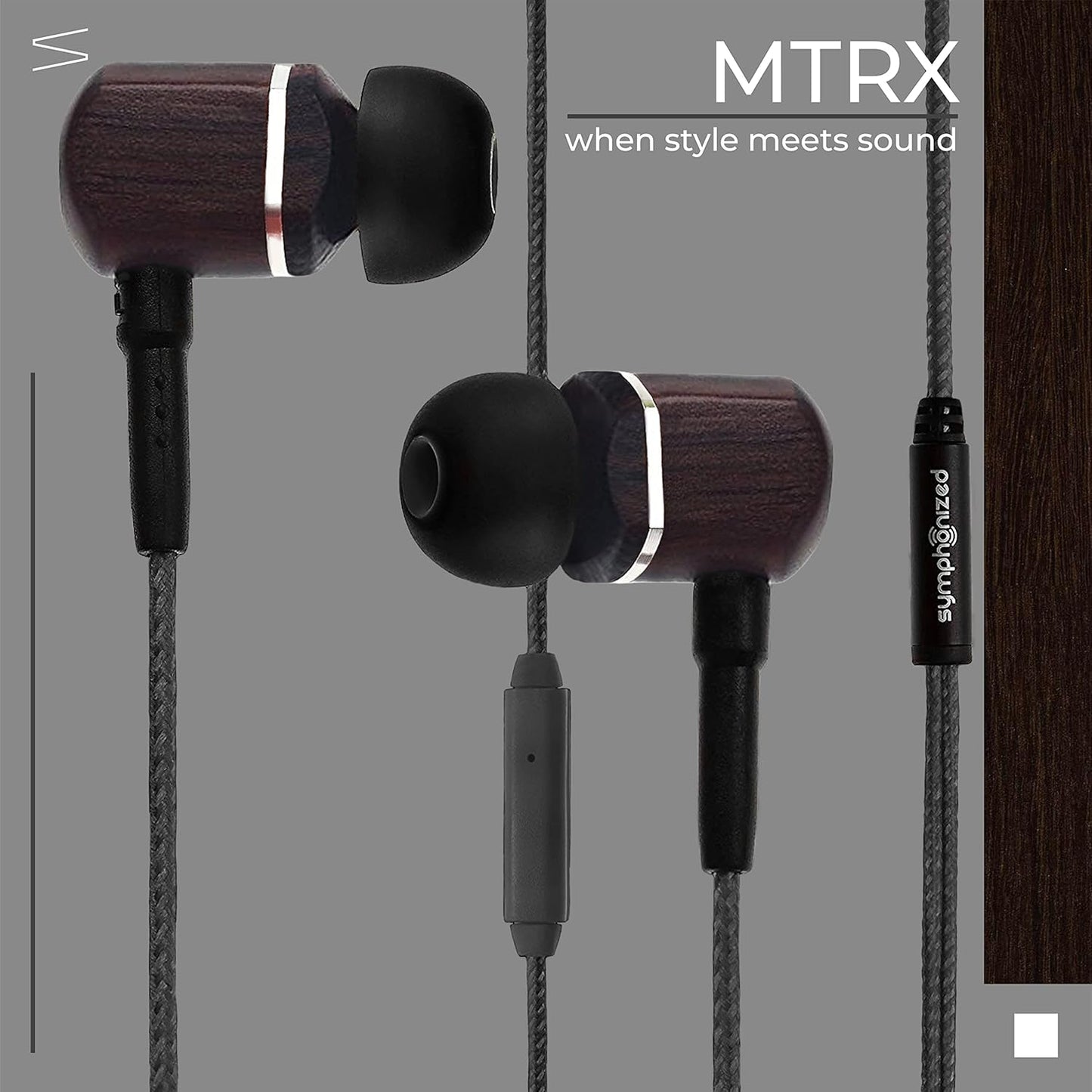 Symphonized Wired Earbuds with Microphone – 90% Noise Cancelling Ear Buds with Mic, in Ear Headphones Wire for Computer & Phone, Earphones 3.5 mm Jack
