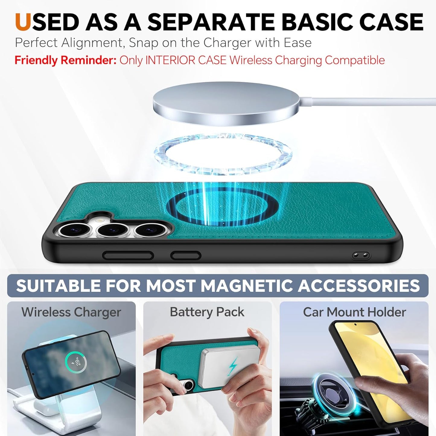 TUCCH Case Wallet for Galaxy S25 Plus, Detachable [Wireless Charging] RFID Blocking 4 Card Holder, Wrist Strap Removable Stand PU Leather Flip Shockproof Phone Cover for Galaxy S25 Plus 6.7", Cyan