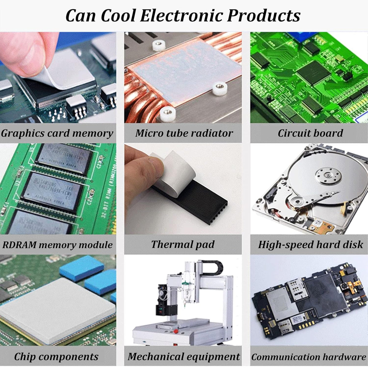 Thermal Pad 14.8 W/mK, 120x120x0.5mm, Non Conductive Heat Resistance High Temperature Resistance, Silicone Thermal Pads for Laptop Heatsink GPU CPU LED Cooler (0.5mm)