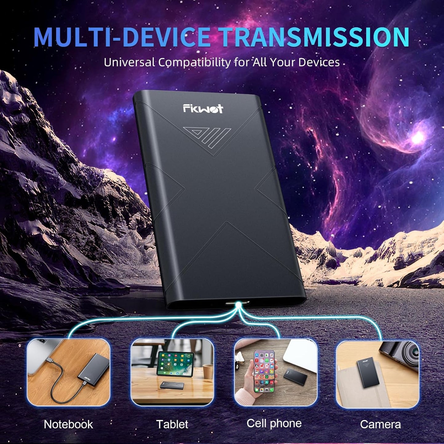 1TB External SSD, Portable SSD, Up to 2000MB/s, USB 3.2 Gen2x2 External Solid State Drives, Compatible with Smart TV, PS5/PS4(Pro), iPhone 15/16, Xbox, Mac & Windows and Other Devices(FP80)