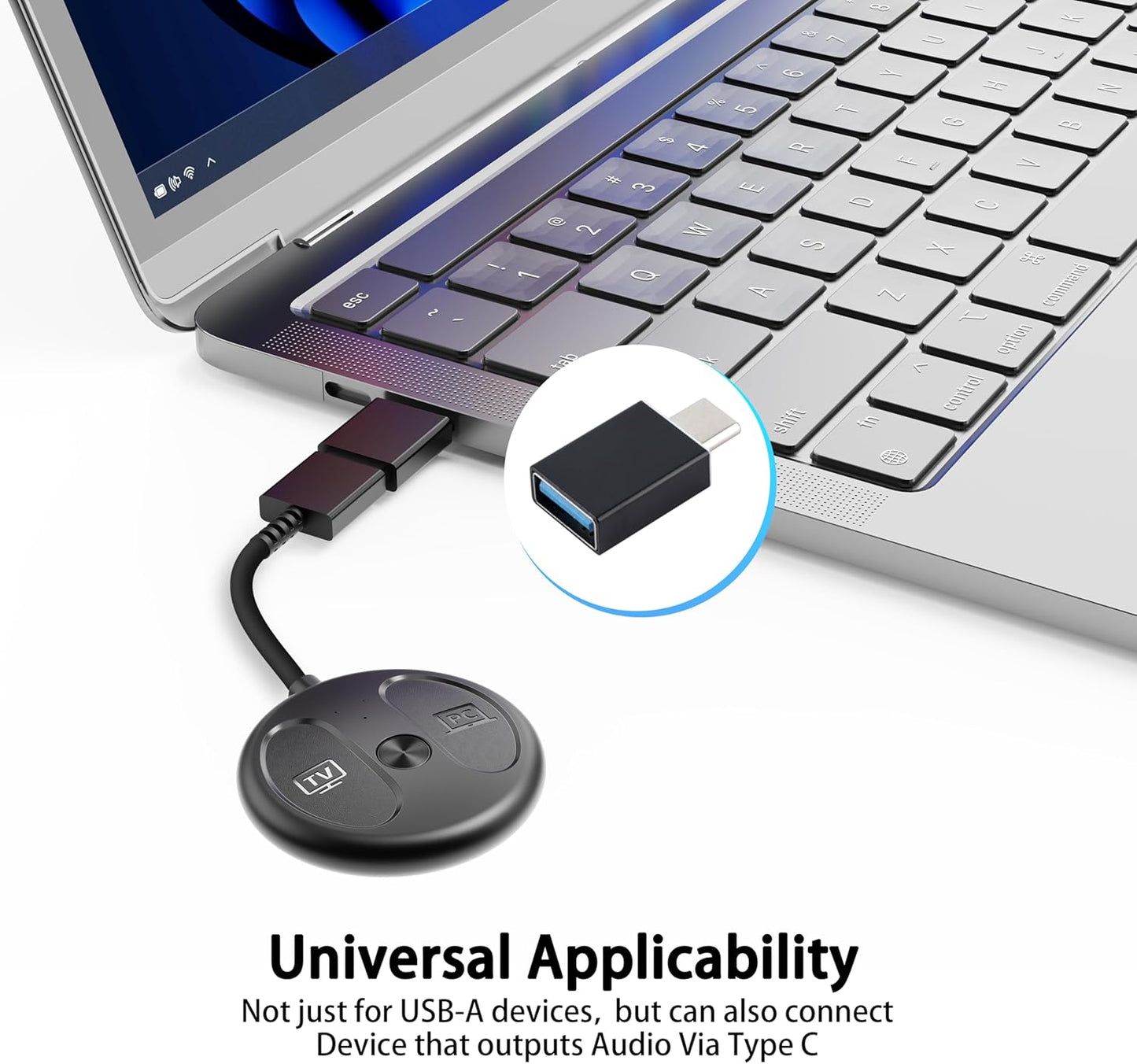 USB-C Bluetooth Adapter for PS5, Bluetooth 5.4 Audio Adapter for PC, Plug and Play, Wireless Audio Transmitter for Bluetooth Headphones & Earbuds to PS4/PS5/Switch Dock/PC/Laptop/TV