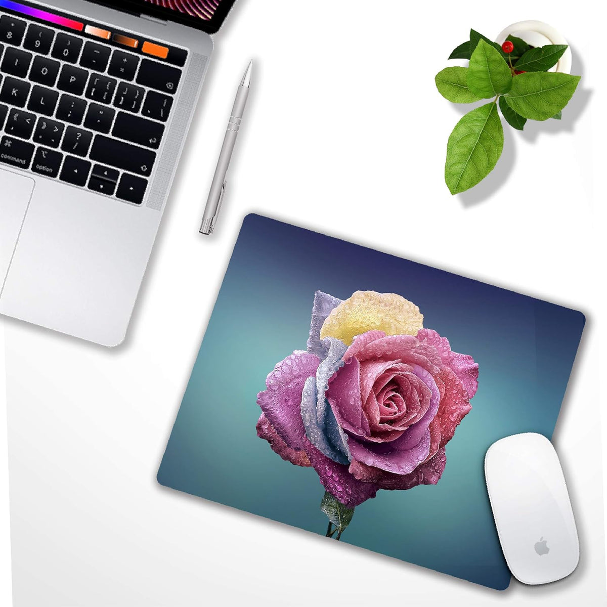 Colorful Rose Mousepad Computer Mouse pad with Design Personalized Mouse pad for Laptop Computer Office Decoration Accessories Gift