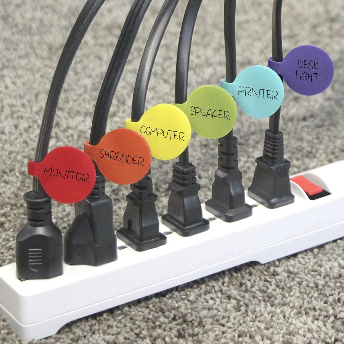 Cable Labels - Wrap-It Storage - Circles, Multi-Color (36-Pack) - Color Coded Labels for Organizing, Wire Tags Write on Surface for Labels for Charging Cords and Electronics