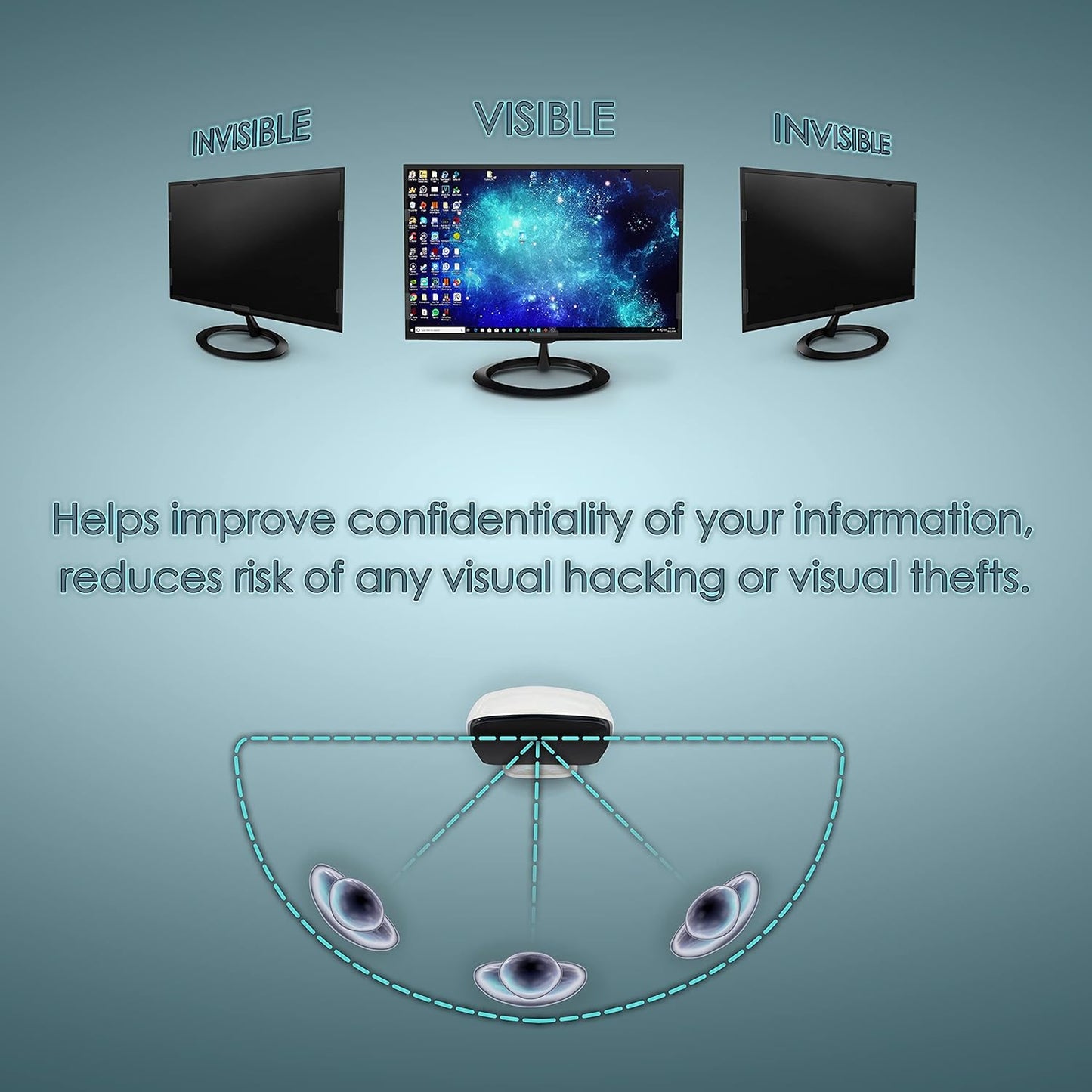 [2 Pack] Premium Privacy Screen Filter for 19 Inches Desktop Computer Widescreen Monitor with Aspect Ratio 16:10. Anti Glare and Anti Blue Light Protection