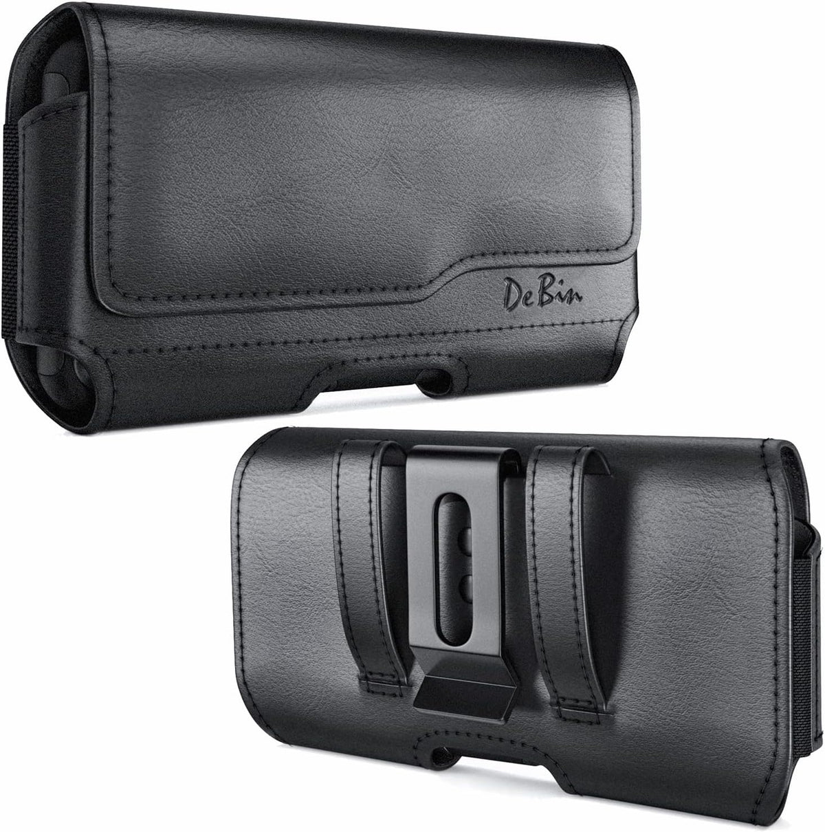DeBin Case for Galaxy S25 S24 5G S23, S22, S21, S20, S10, S9, A10e, A01, Note 10, Cell Phone Belt Holster Clip Pouch Holder Cover (Fits Samsung with Case on) Black