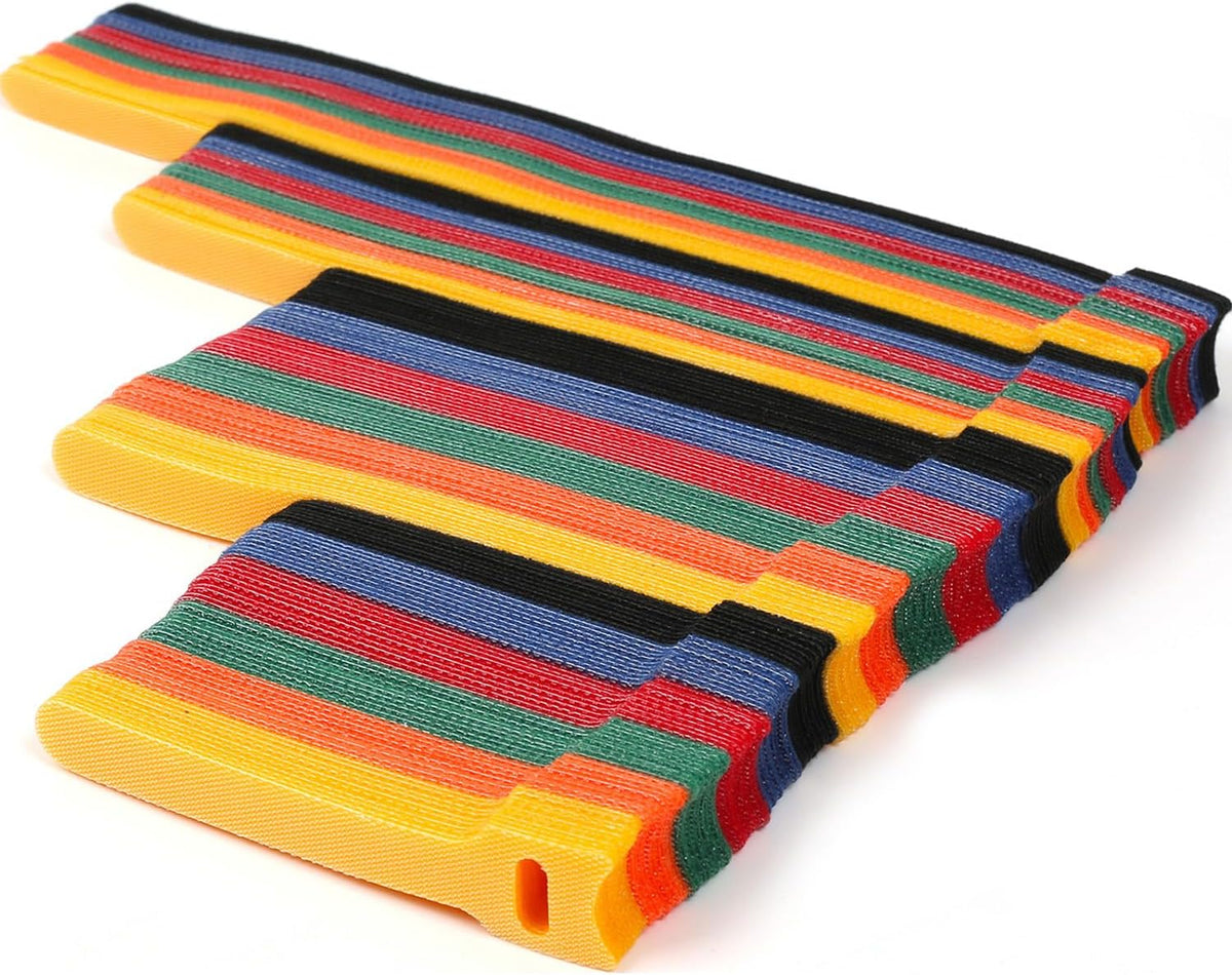Cable Ties 180PCS, 4+6+8+10 inch Reusable Multi-Colour Cable Ties Wire Ties Cord Organizer Cable Organizer Adjustable Cable Management for Cable Management (4+6+8+10 Inch(Colorful))