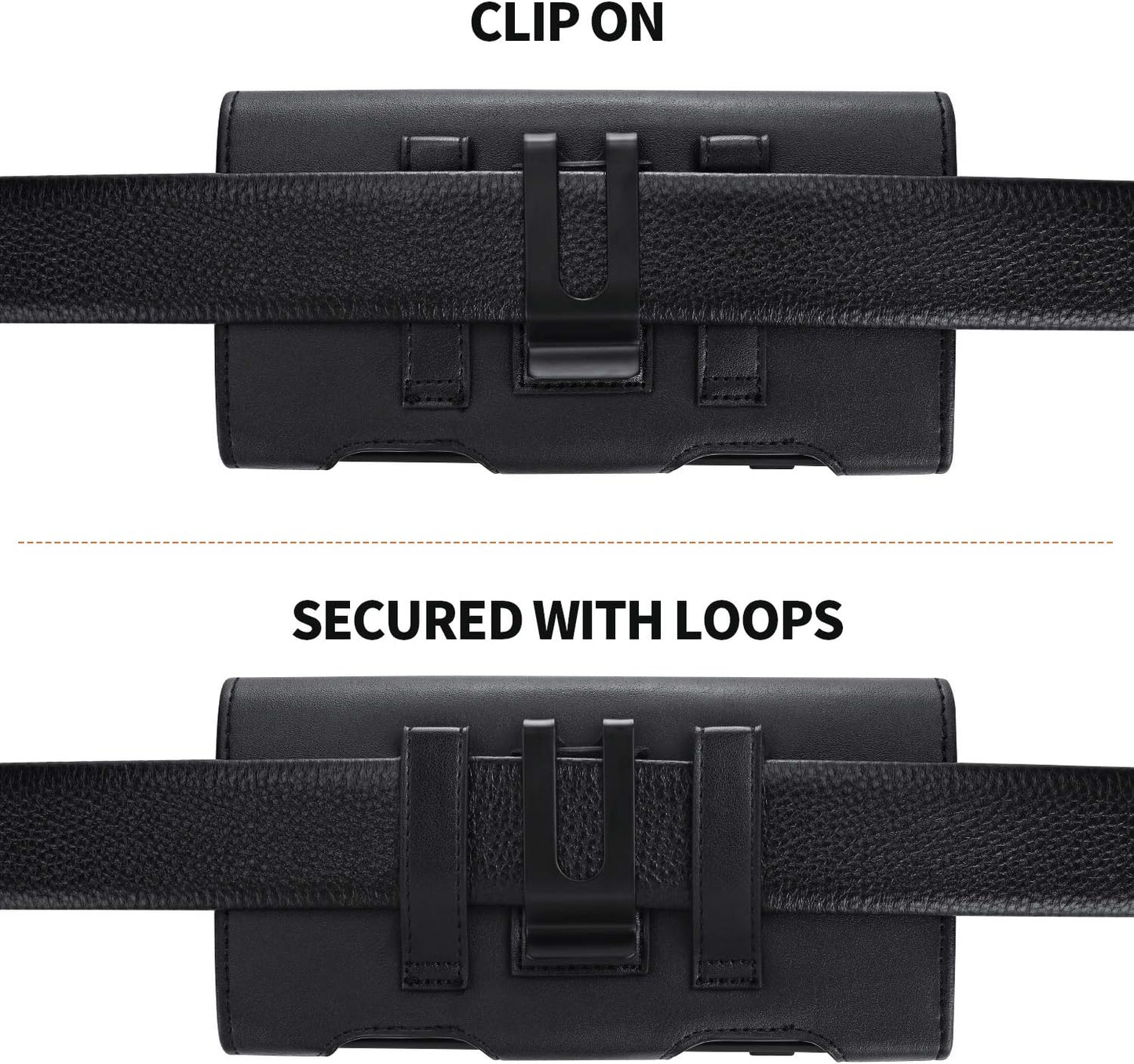 BECPLT for Samsung Galaxy S24+ S23+ S22+ 5G S23 FE 5G S21 FE 5G Holster Case, Galaxy S21+ 5G Leather Pouch Holster Case with Belt Clip Loops for Samsung Galaxy S20+ 5G S20 Plus S10 Plus S9 Plus -Black