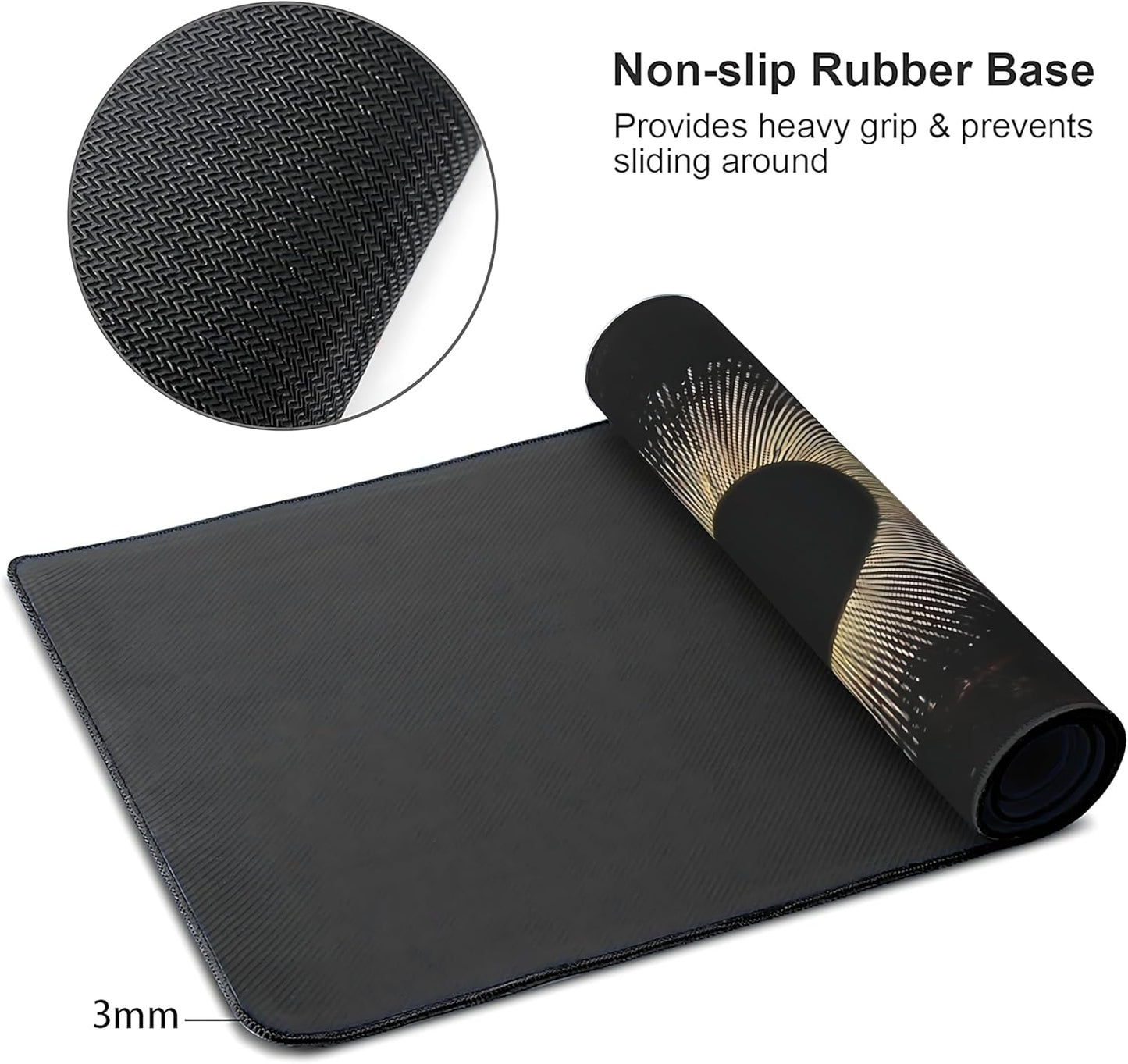 Galaxy Planet Large Mouse Pad,Gaming Keyboard Desk Pad,Extended Mouse Mat Non-Slip Rubber Base with Stitched Edges for Office Game Home XXL 35.4"x15.7"