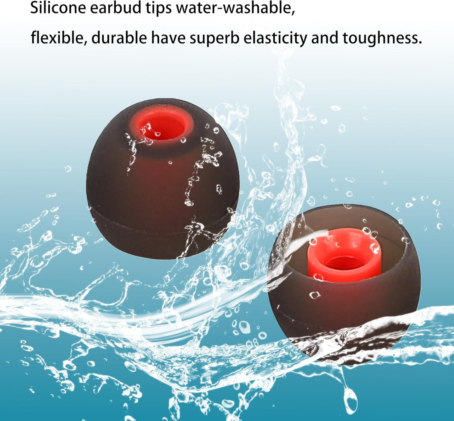 Silicone Earbud Tips Replacement Ear Tips Earbud Covers Fit Most in-Ear Earbuds(Inner Hole 3.8mm -5.1mm) Headphone Earbud Rubber Tips9 Pairs S M L