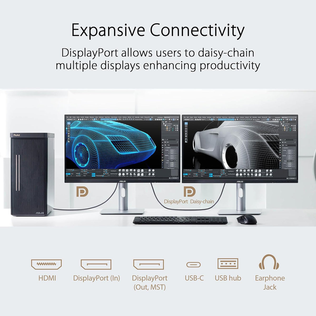 ASUS ProArt Display 27” 1440P Professional Monitor (PA278CFRV) - IPS, QHD (2560 x 1440), Pre-Calibrated, 95% DCI-P3, Daisy-chain, 100Hz, LuxPixel AGLR, Calman Verified, USB-C 96W, HDR400, 3yr warranty