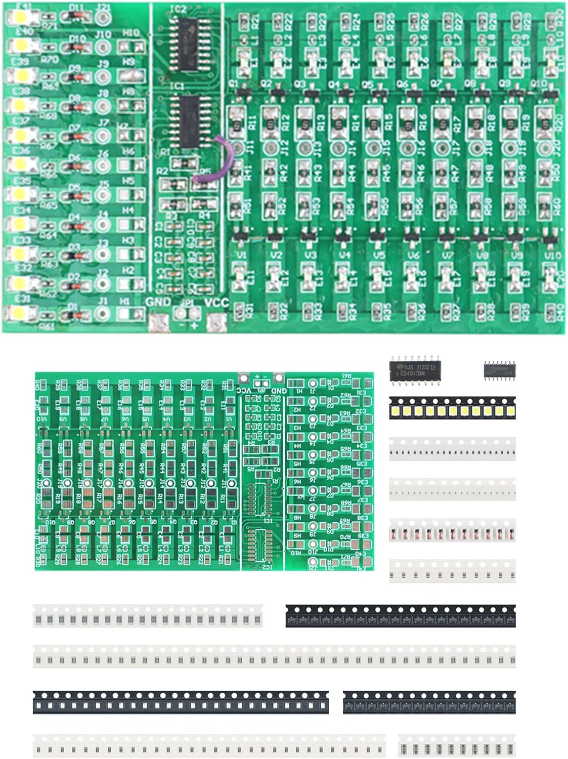 Soldering Practice Kit DIY Two-sided SMT 3-row White Red LED SMD Circuit Kit Learn Soldering Kit For Beginners