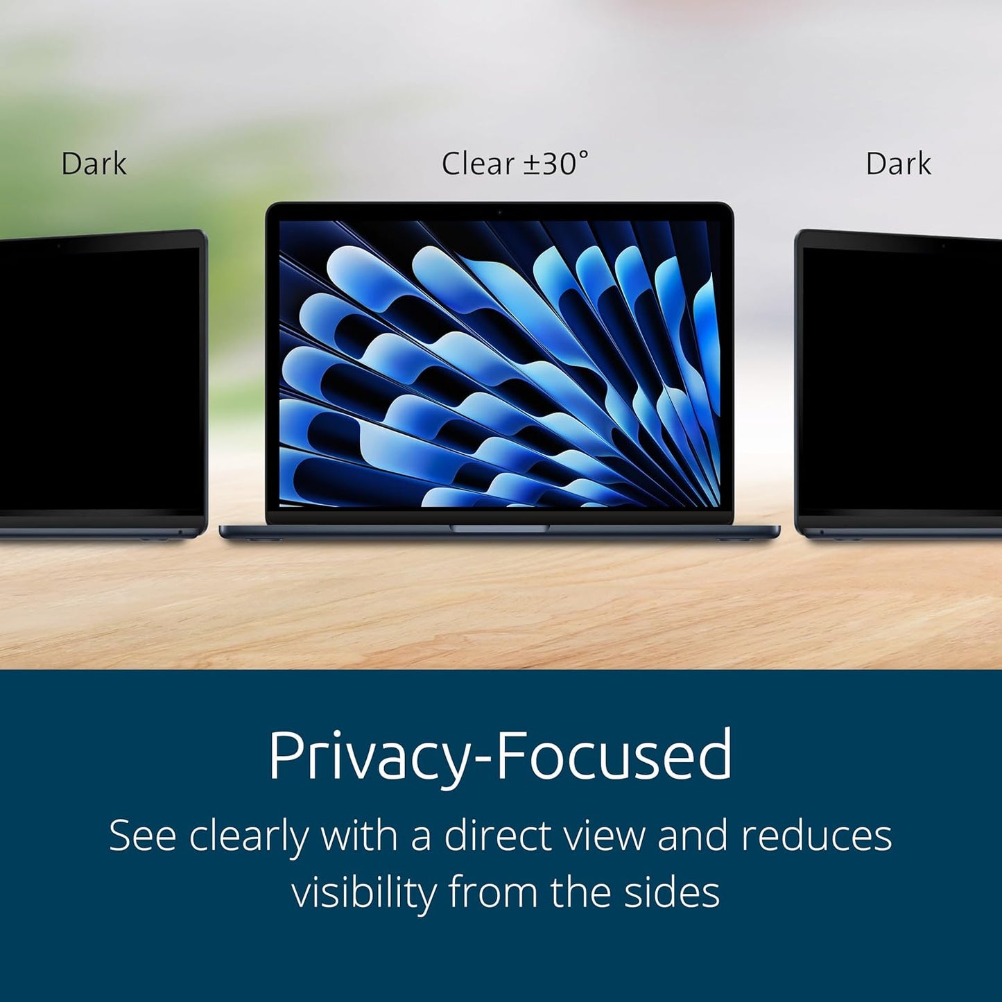 Kensington MP15 Magnetic MacBook Air Privacy Screen for 15 inch MacBook Air (2023-2024, M2, M3), Removable Laptop Privacy Filter, Anti Glare Blue Light MacBook Mac Screen Protector