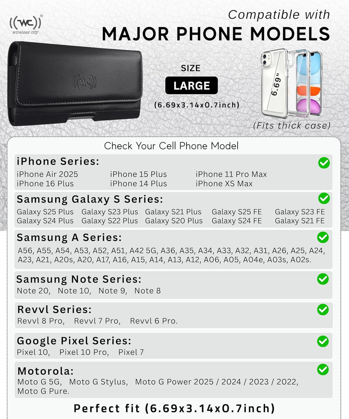Credit Card Slot Phone Holster for Men & Women – Leather Cell Phone Case & Phone Pouch with Belt Clip/Loop Holder, Fits iPhone Air 2025, 16 Plus, 15 Plus, 14 Plus, 11 Pro Max, XS Max