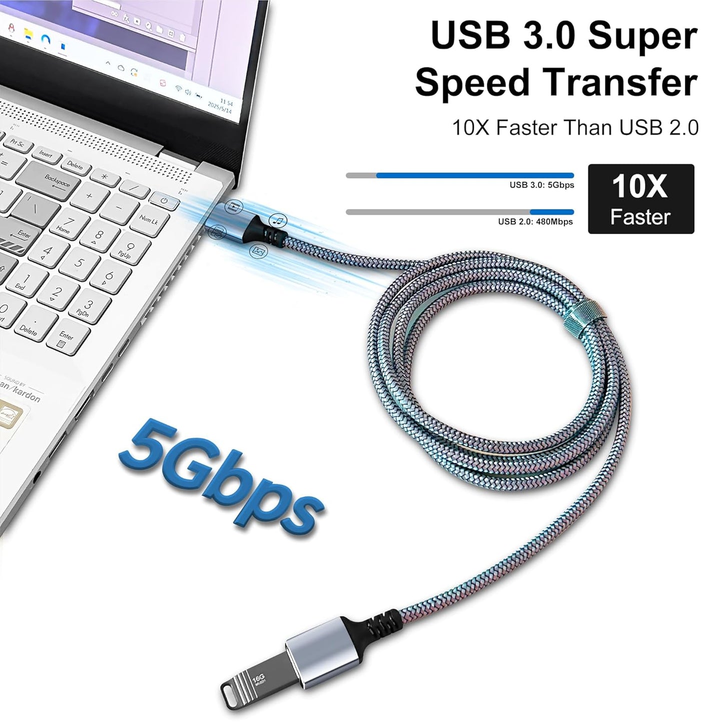 Tan QY USB 3.0 Extension Cable 3Ft, USB 3.0 High Speed Extender Cord Type A Male to A Female for PlayStation, Xbox, USB Flash Drive, Hard Drive, Card Reader,Scanner,Printer,Keyboard (Silver, 3Ft)