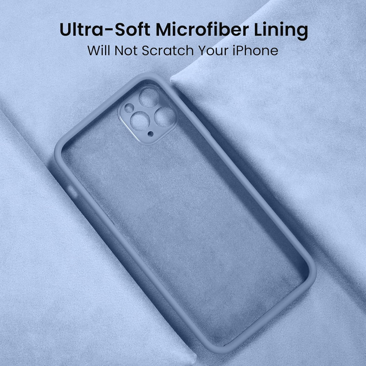 FireNova Designed for iPhone 13 Pro Max Case, Silicone [Camera Protection] Phone Case with [2 Screen Protectors], Soft Anti-Scratch Microfiber Lining Inside, 6.7 inch, Light Blue