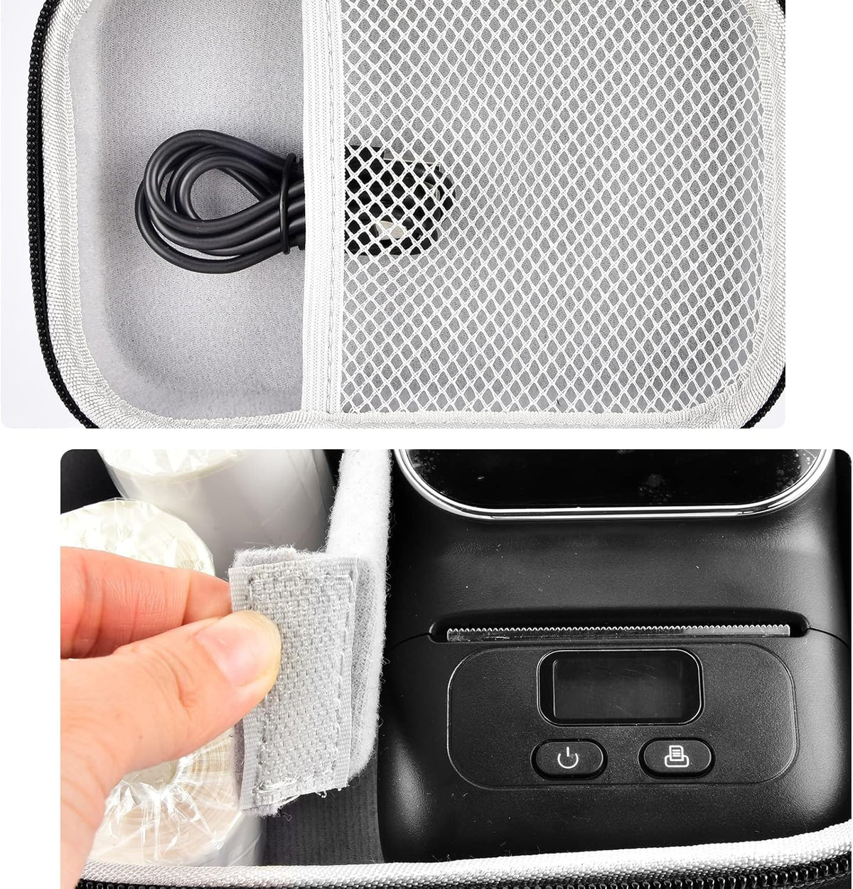 Case Compatible with Phomemo M110 Label Maker - Portable Mini Bluetooth Thermal Label Maker Carrying Storage Bag for Printer Labels, USB Cable and Accessories Black (Box Only)