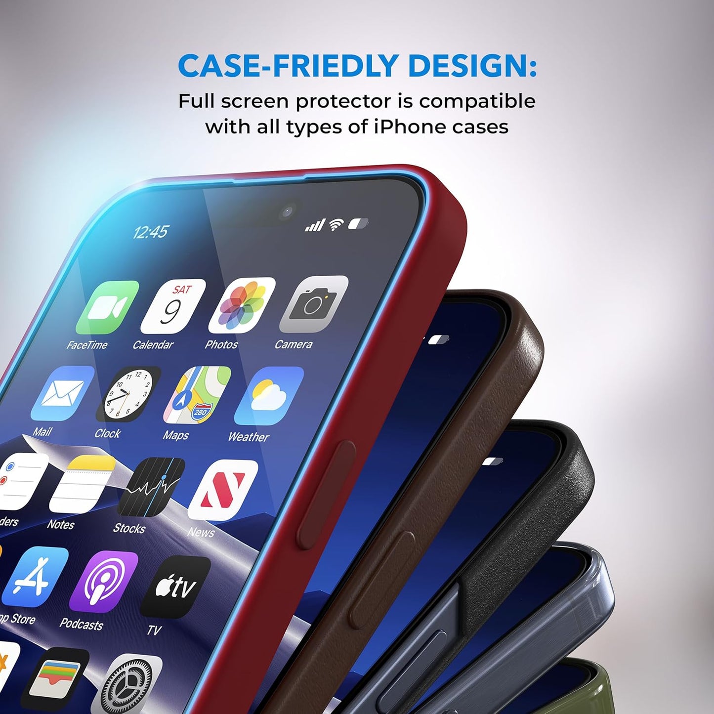 Deppa |2 Pack| for iPhone 16 Pro (6.3') Anti-Blue Light Screen Protector | Scratch Resistant Tempered Glass | 3D Edge to Edge Coverage | Easy Installation Kit | Eye Safeguard TÜV Certified