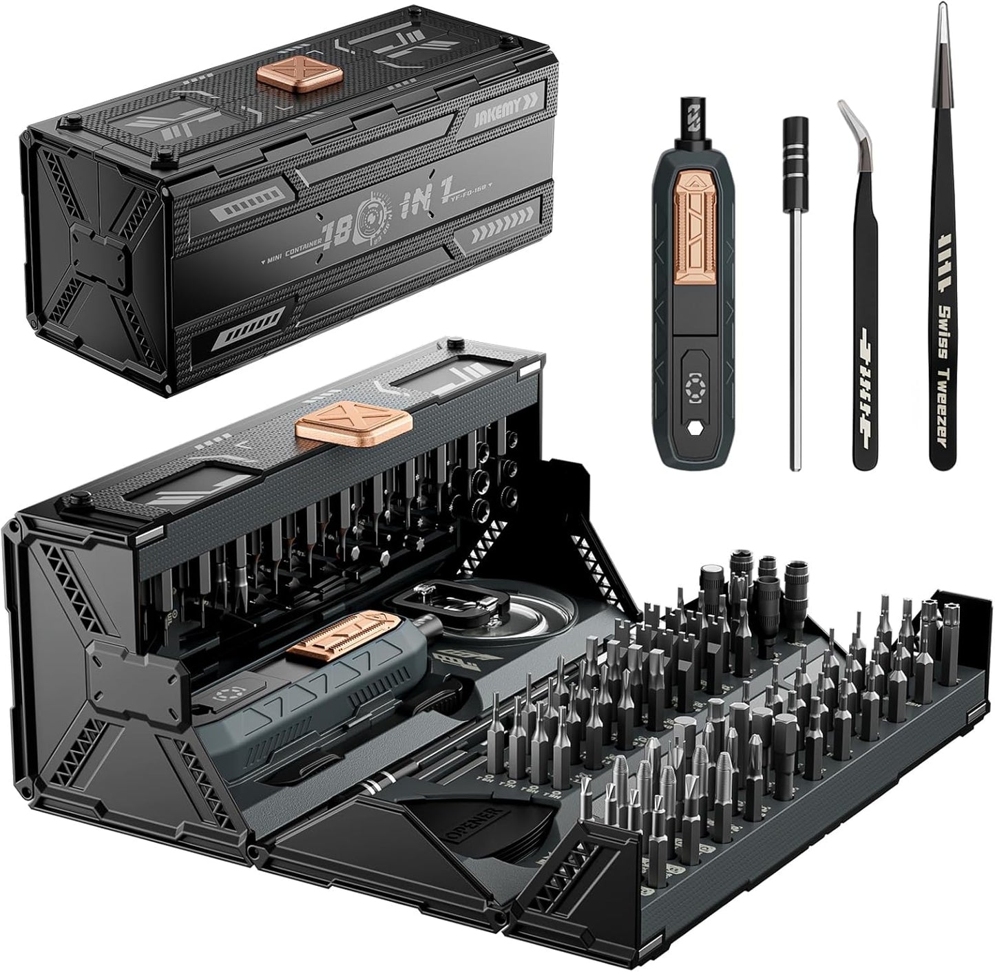 Precision Screwdriver Set with 21 Kinds of 160 Magnetic Bits, JAKEMY Multi-Bits Professional Laptop Screwdriver Repair Kit for Most Electronic Devices, Watch, Xbox, Console, Glasses, Doorbell, DIY