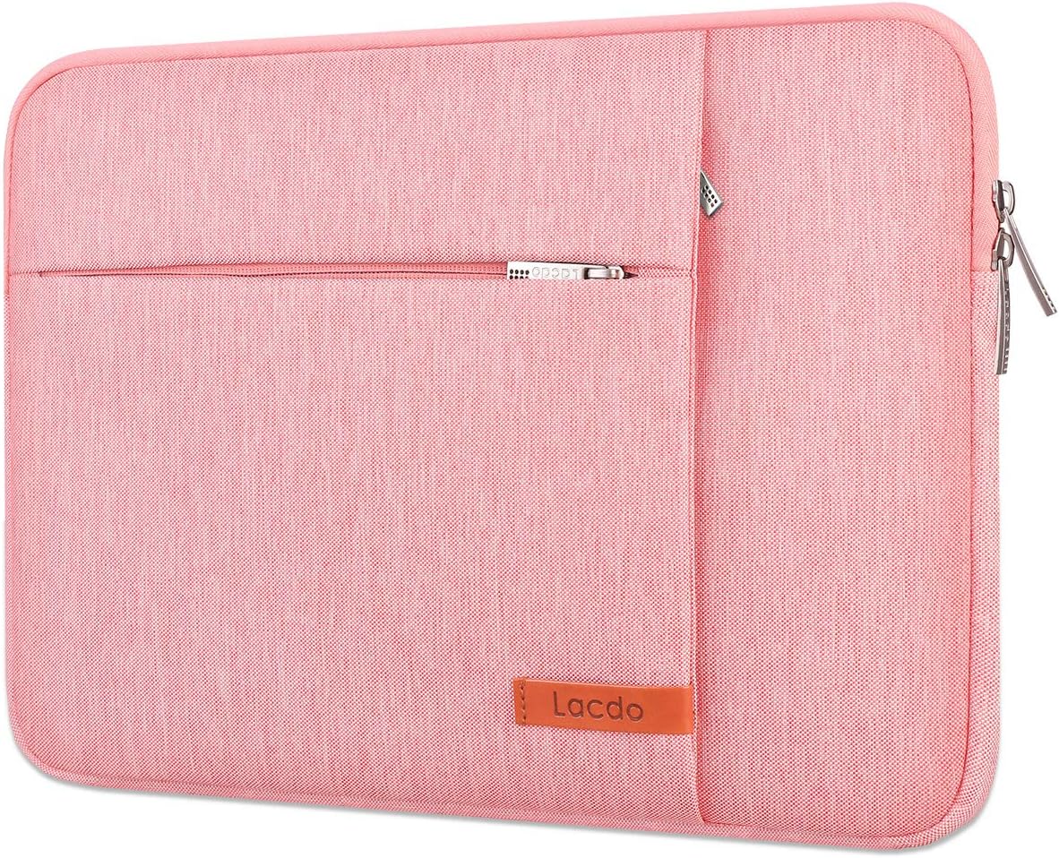 Lacdo Laptop Sleeve Case for 16 inch New MacBook Pro M4/M3/M2/M1 Pro/Max A3403 A3186 A2991 A2780 A2485 A2141 2024-2019 | 15 inch Microsoft Surface Laptop 7th Copilot+PC, 6 5 4 3 Computer Bag, Peach