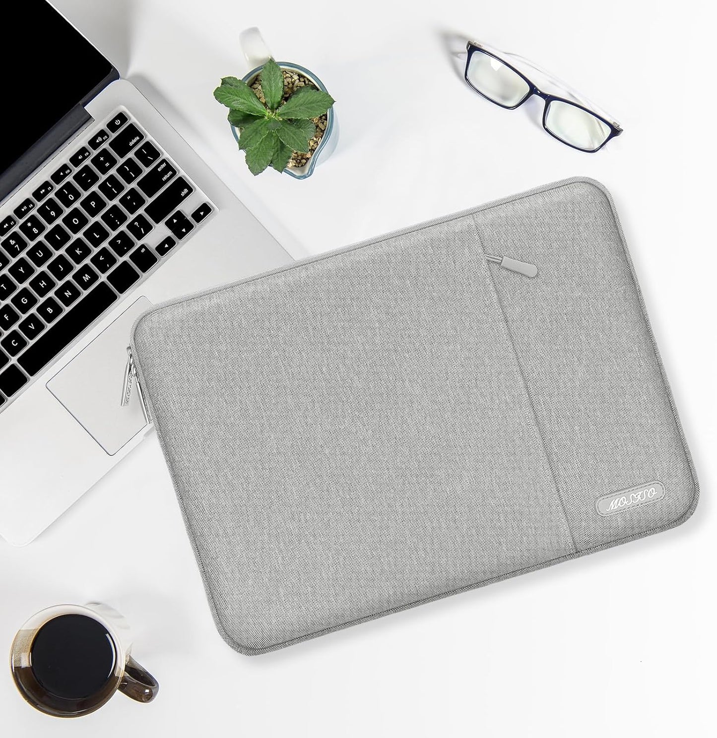 MOSISO Laptop Case 18.5 inch, 18-18.5 inch Laptop Sleeve Compatible with ASUS Gaming Monitor HP Dell Lenovo Notebook, Polyester Vertical Computer Sleeve Bag with Pocket, Gray
