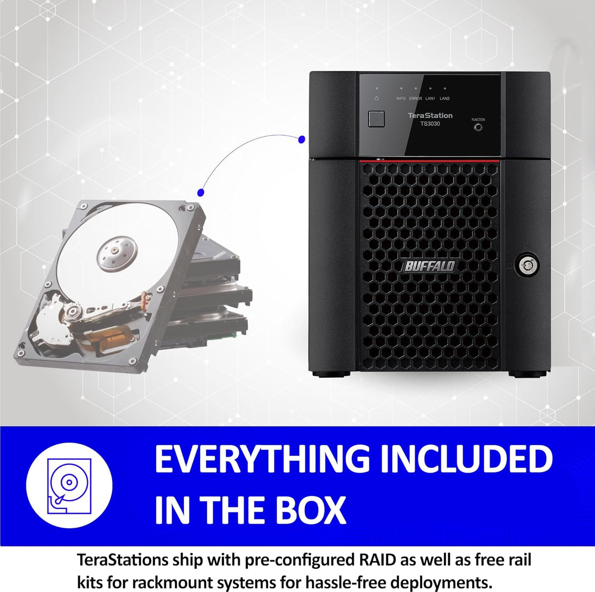 BUFFALO TeraStation 3430DN 4-Bay 16TB (2x8TB) Desktop Small-Med Business NAS w/Hard Drives Included