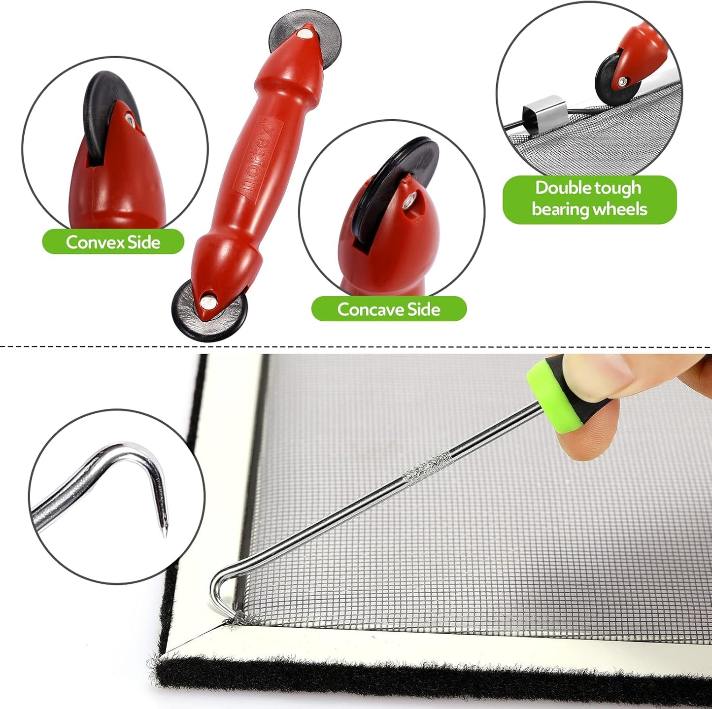 FLYZZZ Windows Screen Door Repair Kit Fiberglass Mesh 48''x197'' Black Window Screen Repair Kit Replacement Mesh Tool for Patio Screen Sliding Door Screen (Black, 48X197'')