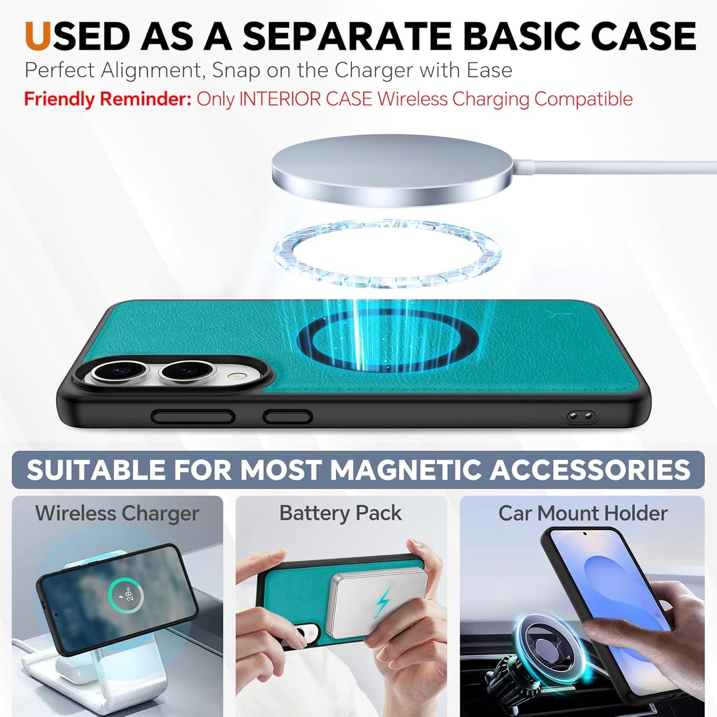 TUCCH Case for Galaxy S25 Edge, Detachable Wallet with RFID Blocking 4 Card Holder, Wireless Charging Wrist Strap Removable Stand PU Leather Flip Shockproof Phone Cover for Galaxy S25 Edge 6.7", Cyan