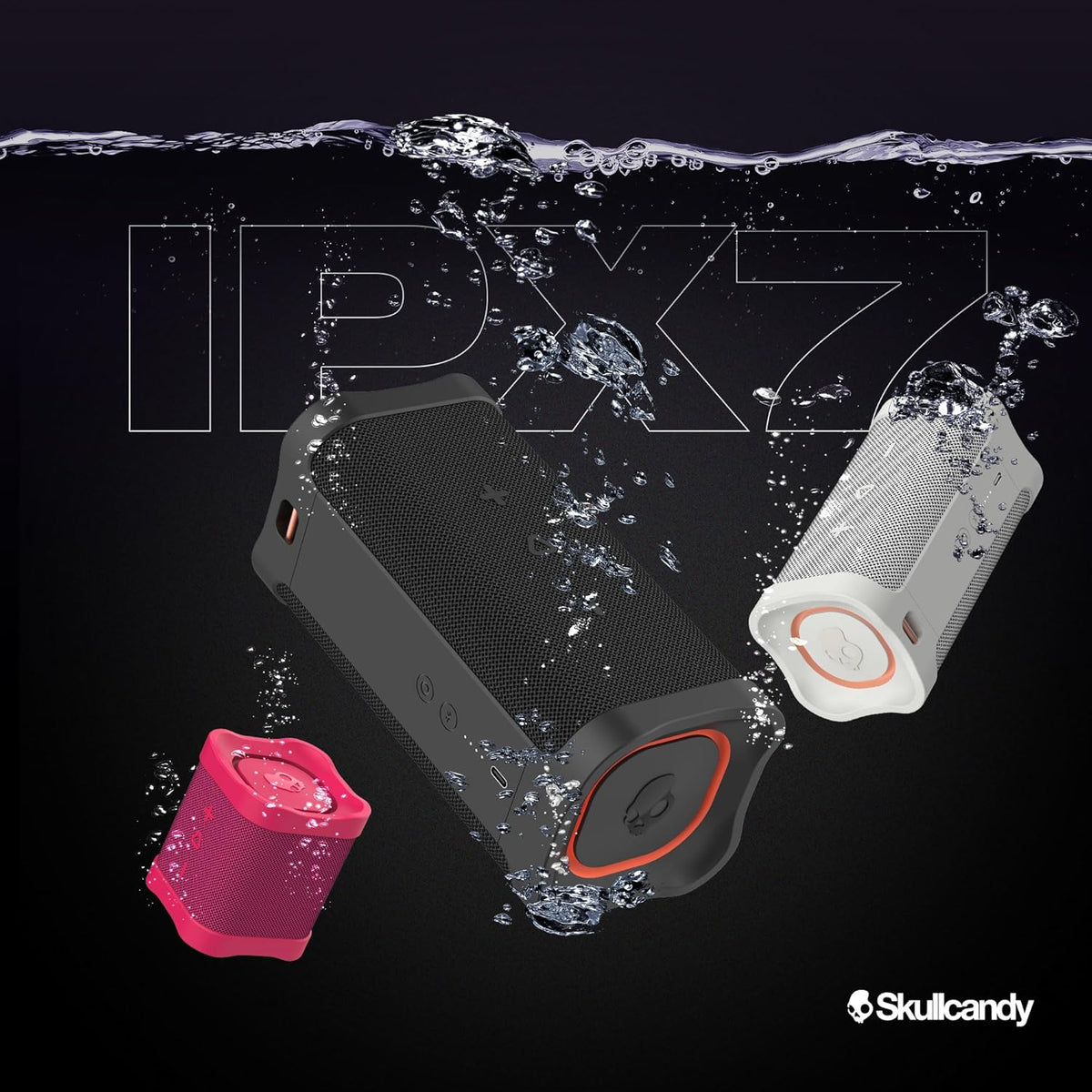 Skullcandy Terrain XL Wireless Bluetooth Speaker - IPX7 Waterproof Portable Speaker, 18 Hour Battery, Nylon Wrist Wrap, True Wireless Stereo (Green)