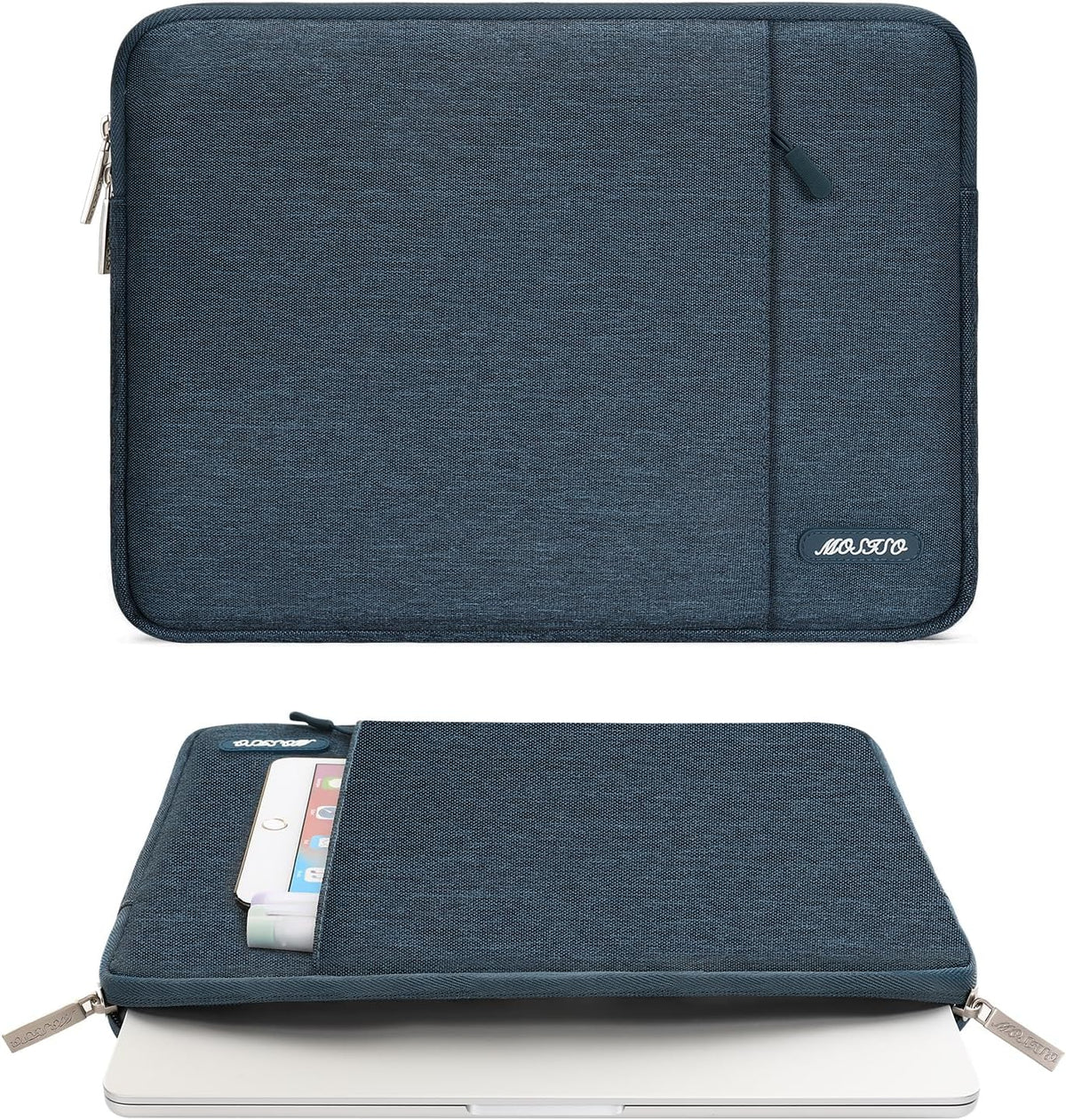 MOSISO Laptop Case 15 inch, 15 inch Laptop Sleeve Compatible with MacBook Air 15 M4 A3241 M3 A3114 M2 A2941 2025 2024 2023,Dell XPS 15,Polyester Vertical Computer Sleeve Bag with Pocket, Haze Blue