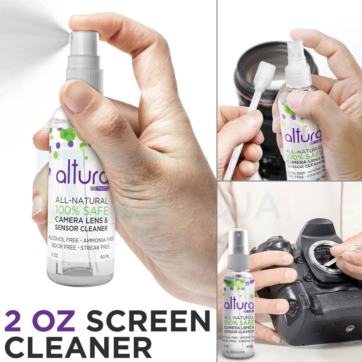 Altura Photo Professional Camera Cleaning Kit for DSLR & Mirrorless Cameras and Sensitive Electronics Bundle - Camera Accessories Kit with Altura Photo 2oz All Natural Cleaning Solution