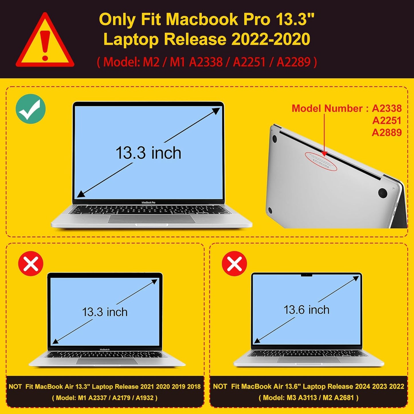 Case for MacBook Pro 13 inch with/Without Touch Bar (2016-2022, M2 A2338 M1 A2289 A2251 A2159 A1989 A1706 A1708), Hard Shell + Keyboard Cover + Dust Plug, Colorful Bow