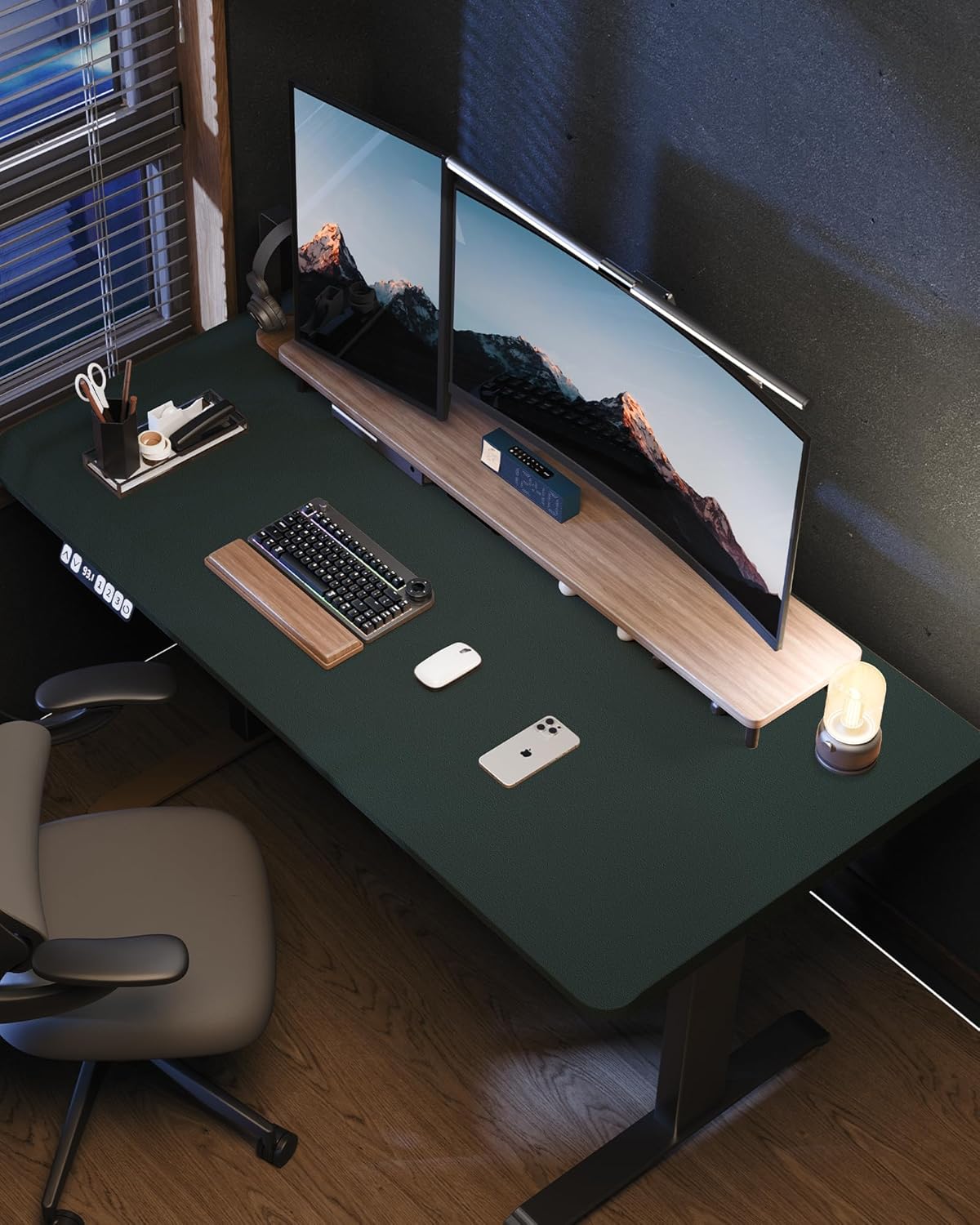 Large Desk Mat55 x24 - Premium Non-Slip Desk Pad, Waterproof and Scratch-Resistant Office Desk Protector, Large Desk pad Workspace Mat for Home and Office(Dark Green)