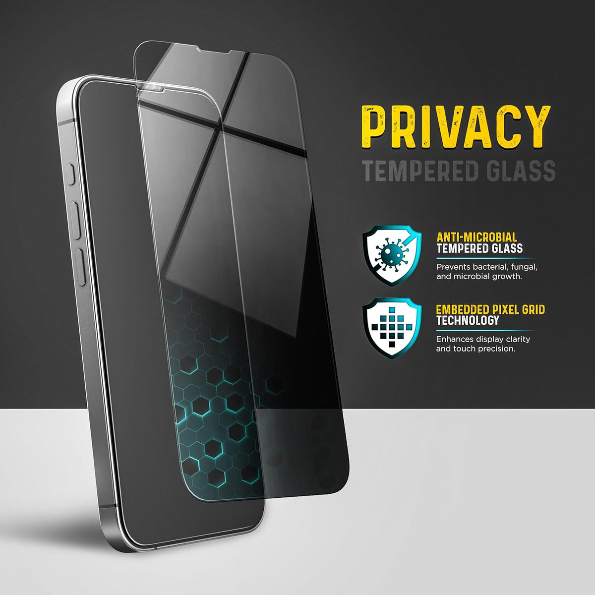magglass for iPhone 16e Privacy Screen Protector, Anti-Spy Tinted Tempered Glass (Easy Applicator Included)