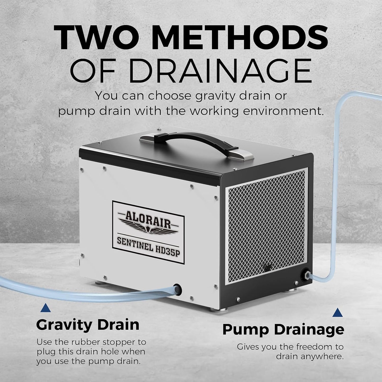 ALORAIR Crawl Space/Basement Dehumidifier 70 Pint with Pump, Automatic Defrost, Up to 1000 Sq Ft Commercial Dehumidifier, Memory Start, cETL Listed