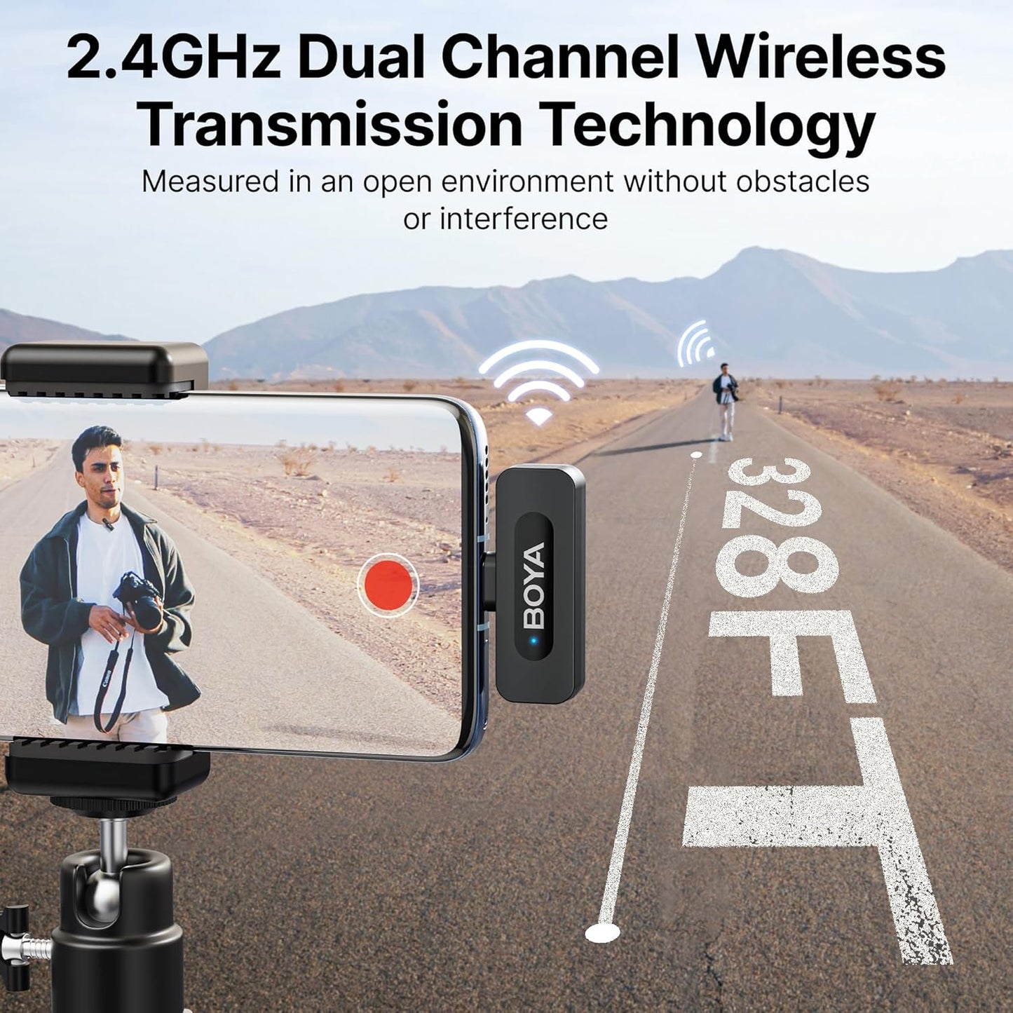 BOYA BY-V10 USB-C Wireless Lavalier Microphone for iPhone16/15 Android, Type-C Smartphone Laptop, Noise Canceling, Mini Clip-on Microphone for YouTube, Podcast, Facebook, TikTok Vlogging Recordings