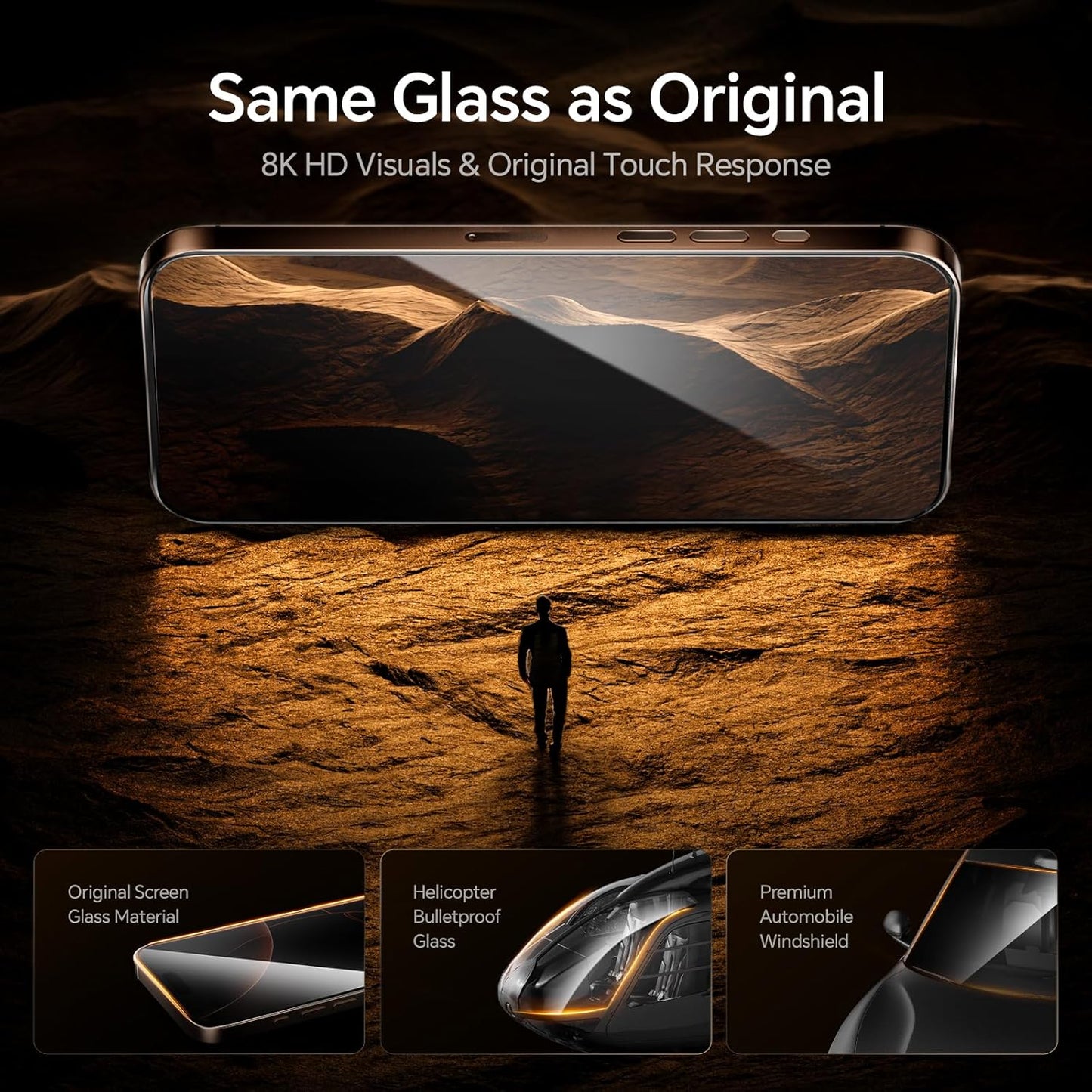 AOHI 9H+ Tempered Glass for iPhone 16 Pro Max Screen Protector Military Grade Shatterproof & Longest Durable Ultra-tough Glass Film with Flawless Fit Tray, 6.9-Inch HD Clear, Scratch Resistant