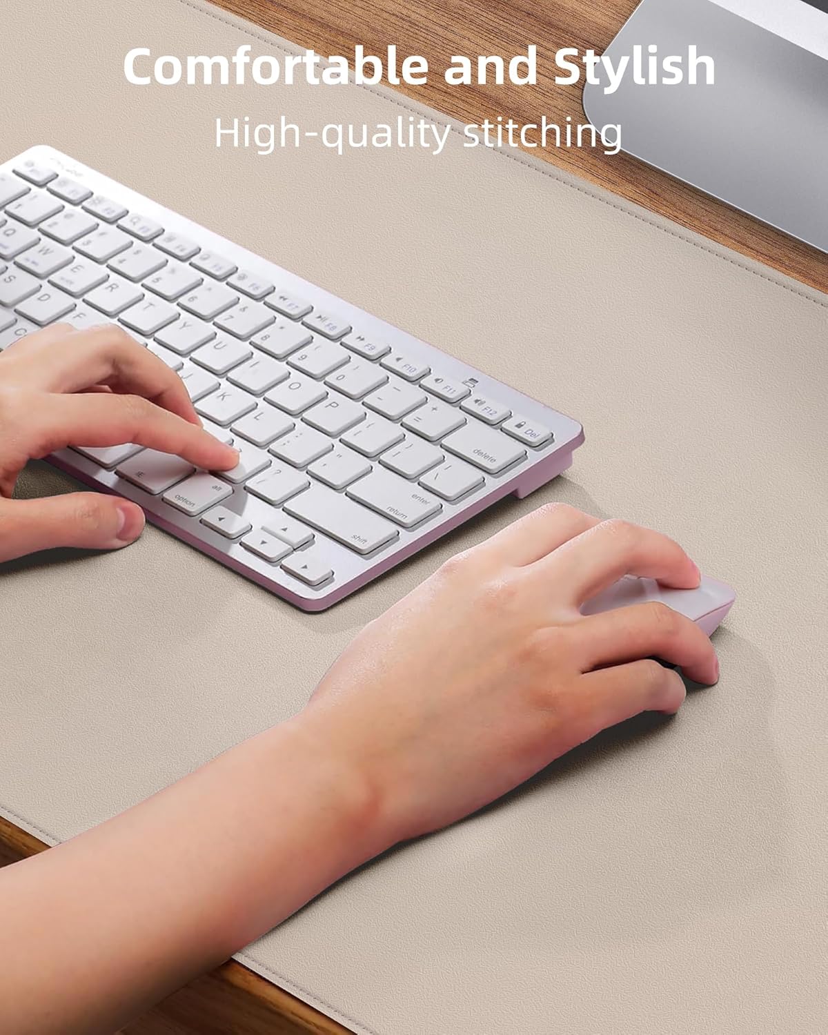 Extra Large Desk Mat - 55"x 17" Non-Slip Desk Pad for Office and Home - Ideal for Large Mouse Pad and Desk Mats on Top of Desks(Beige)