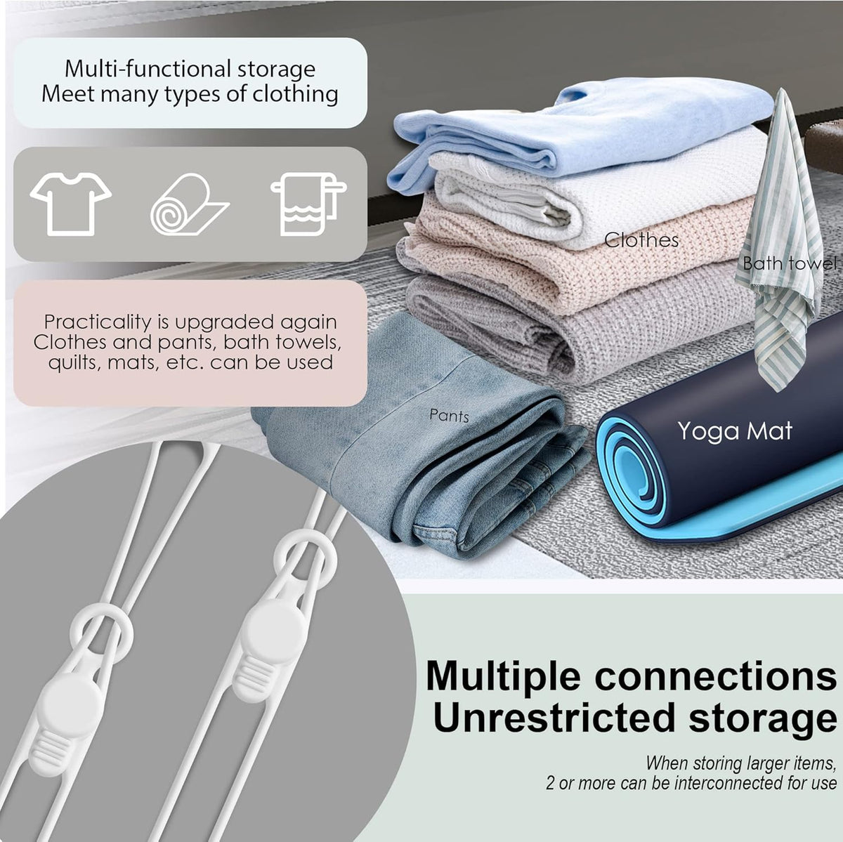 Nearockle Silicone Cable Ties Cord Organizer for Cable Management, 16PCS 4.2" and 7.1" Reusable Cable Organizer Electronic Accessories for Home, Office, Kitchen, School, Travel (White)