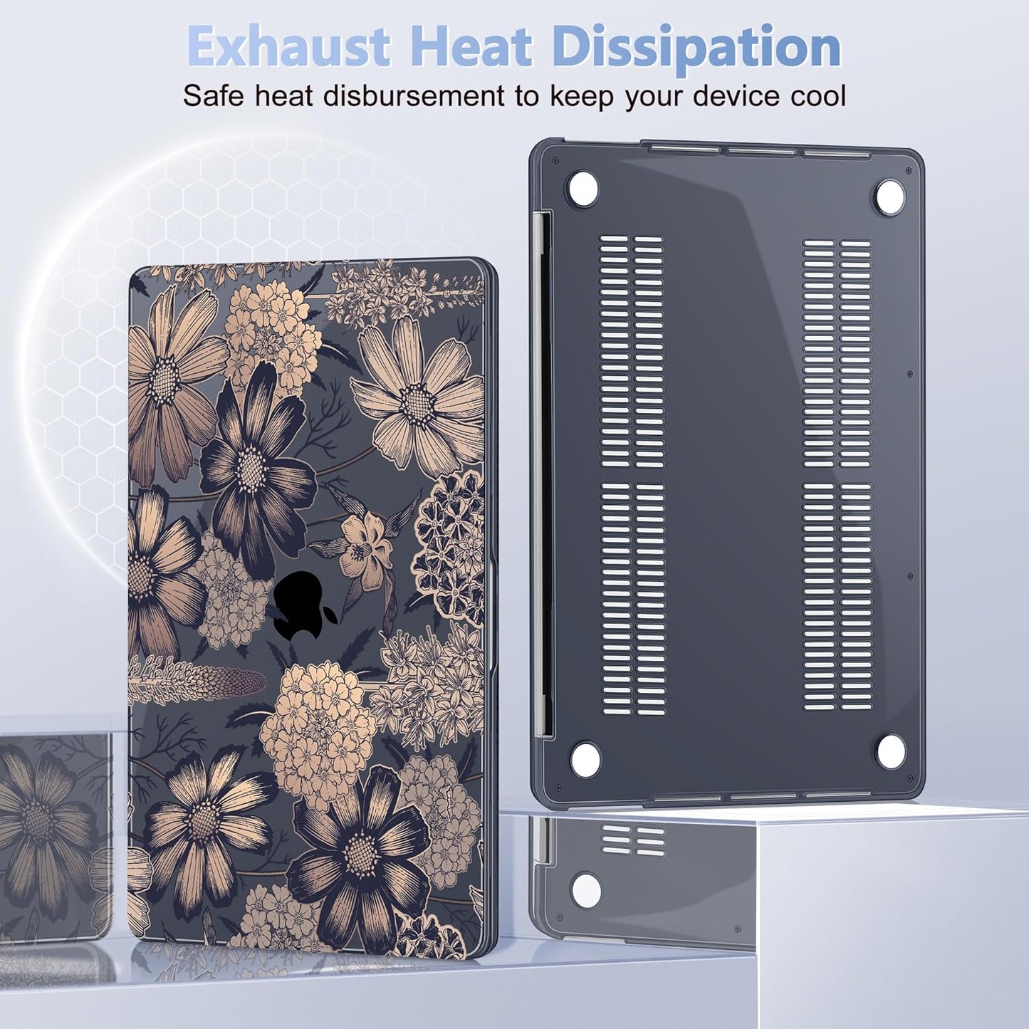 Case for MacBook Pro 13 inch with/Without Touch Bar (2016-2022, M2 A2338 M1 A2289 A2251 A2159 A1989 A1706 A1708), Hard Shell + Keyboard Cover + Dust Plug - Spring Floral