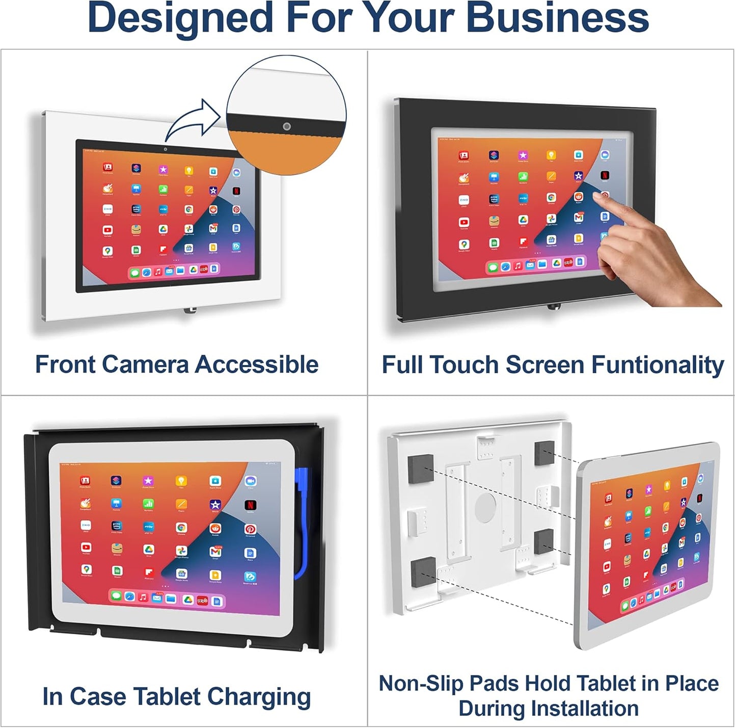 TABcare Locking Security Metal Case for Apple iPad Air 4 5 10.9" Tablet for Kiosk, POS, Store, Show Display (Black, iPad Air 4/5 10.9)