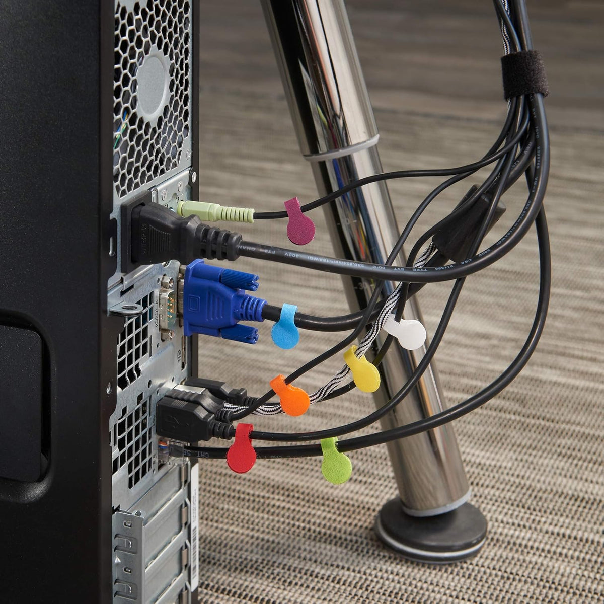 Wrap-It Storage - Mini Multi-Color Cable Labels (60 Pack) - Colorful Charger & Wire Labeler